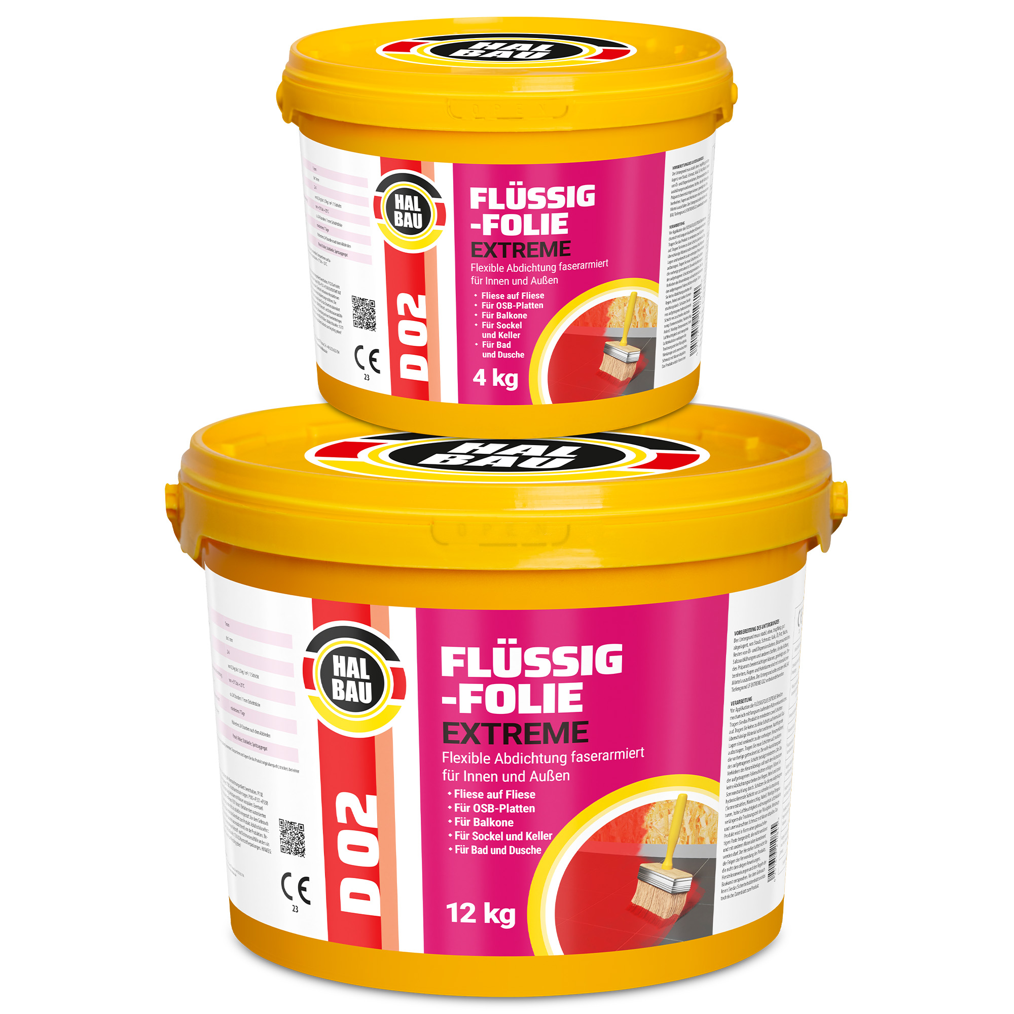 Folia w Płynie do Wewnątrz i na Zewnątrz Elastyczna Izolacja 16Kg Hydroizolacja Łazienki Balkonu HALBAU D02