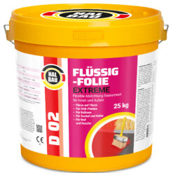 Folia w Płynie do Wewnątrz i na Zewnątrz Elastyczna Izolacja 25Kg Hydroizolacja Łazienki Balkonu HALBAU D02
