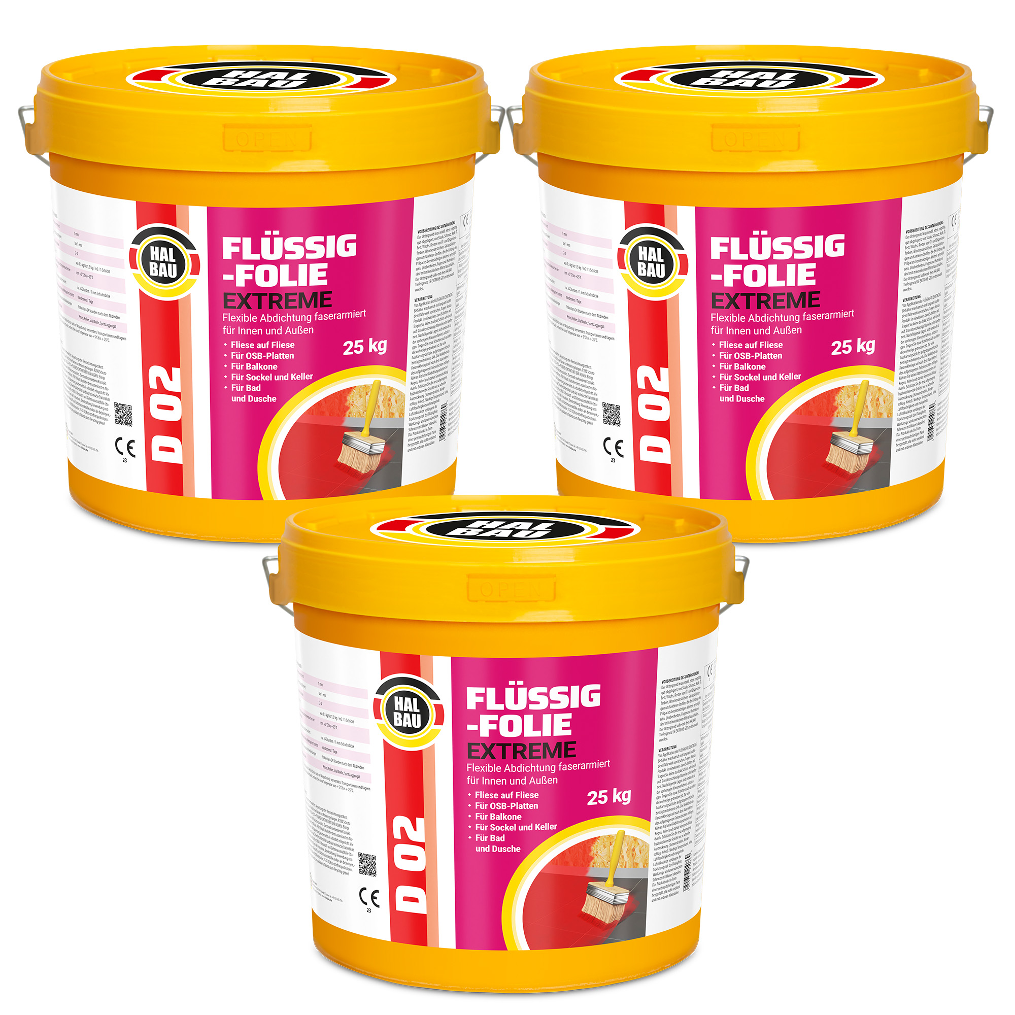 Folia w Płynie do Wewnątrz i na Zewnątrz Elastyczna Izolacja 75Kg Hydroizolacja Łazienki Balkonu HALBAU D02