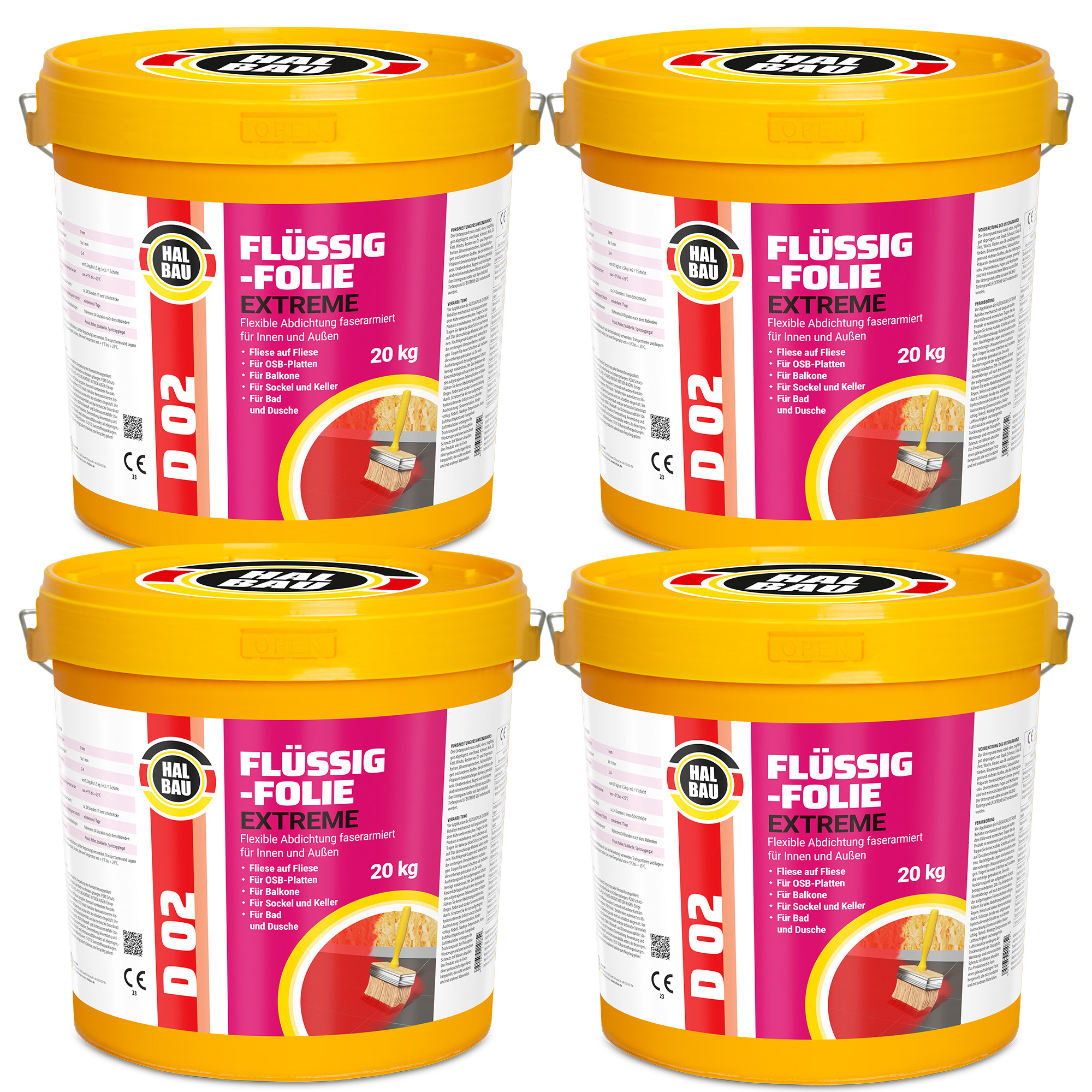 Folia w Płynie do Wewnątrz i na Zewnątrz Elastyczna Izolacja 80Kg Hydroizolacja Łazienki Balkonu HALBAU D02