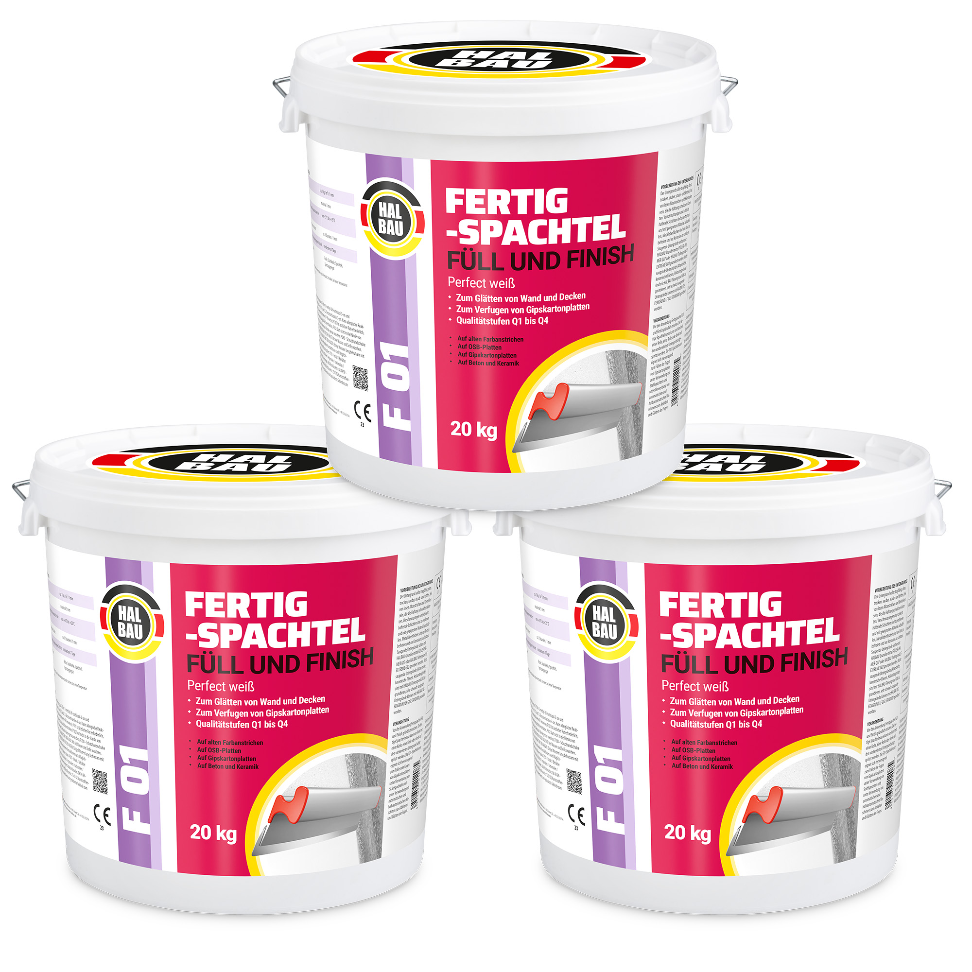 Gotowa Gładź Polimerowa 60 kg Biała do spoinowania płyt G/K wygładzania ścian i sufitów HALBAU F01