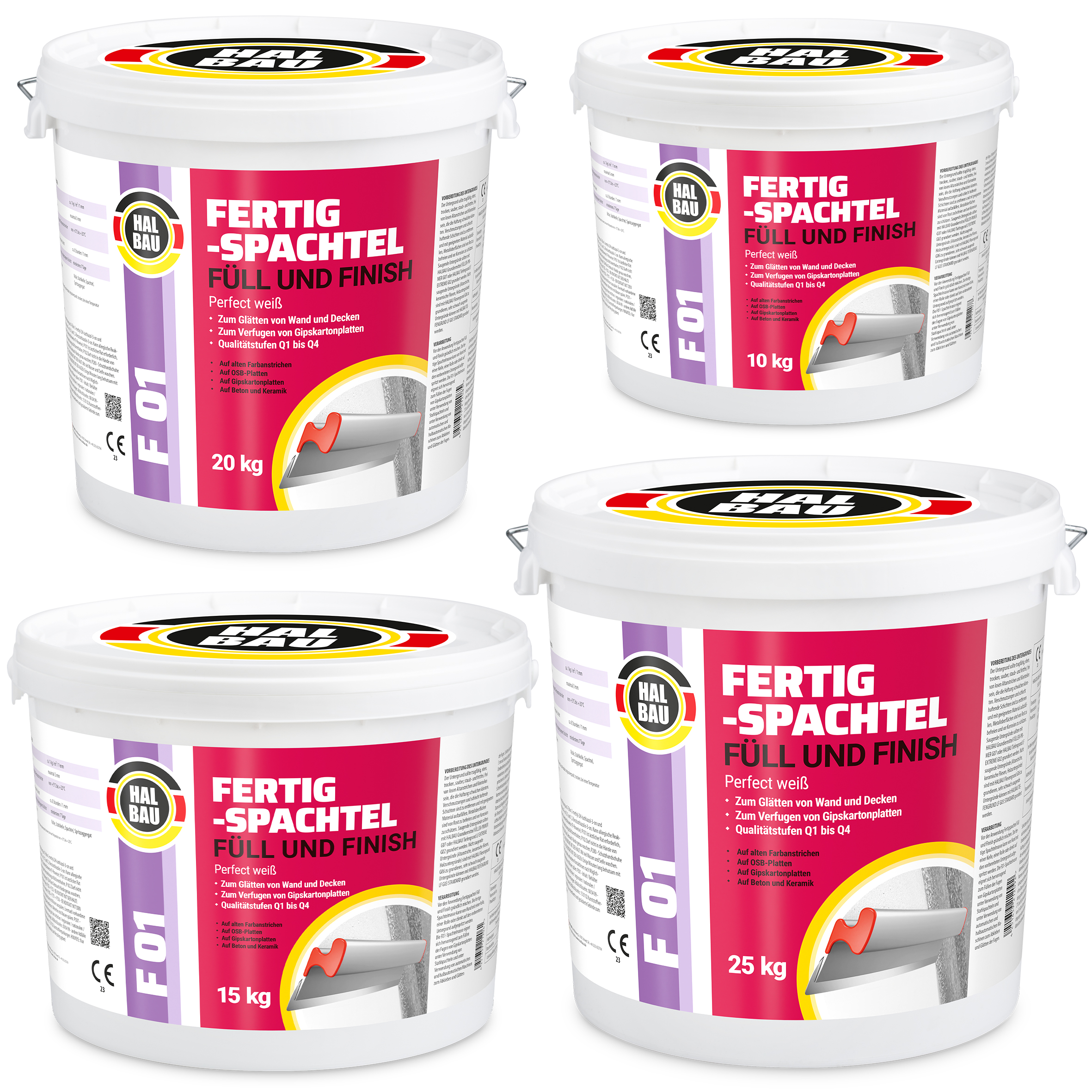 Gotowa Gładź Polimerowa 25 kg Biała do spoinowania płyt G/K wygładzania ścian i sufitów HALBAU F01 - obrazek 2