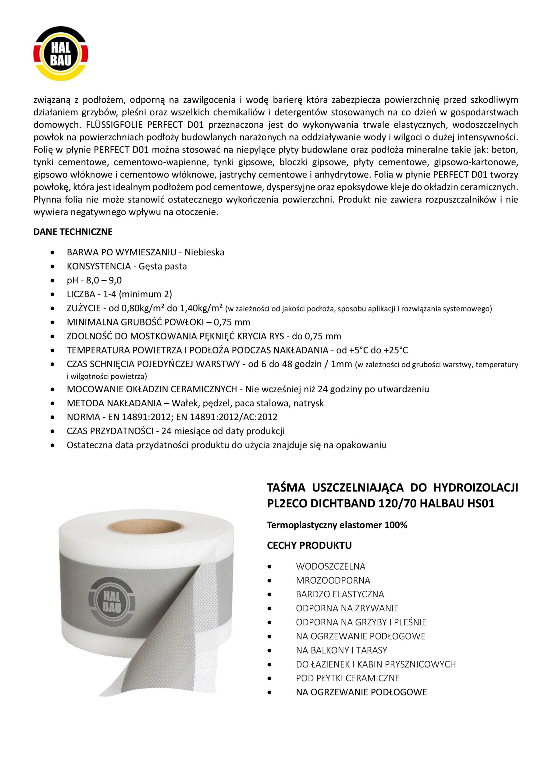 Zestaw do Hydroizolacji Folia w Płynie 4kg Taśma Uszczelniająca 5mb Grunt Łazienka Prysznic HALBAU SETH02 - obrazek 9