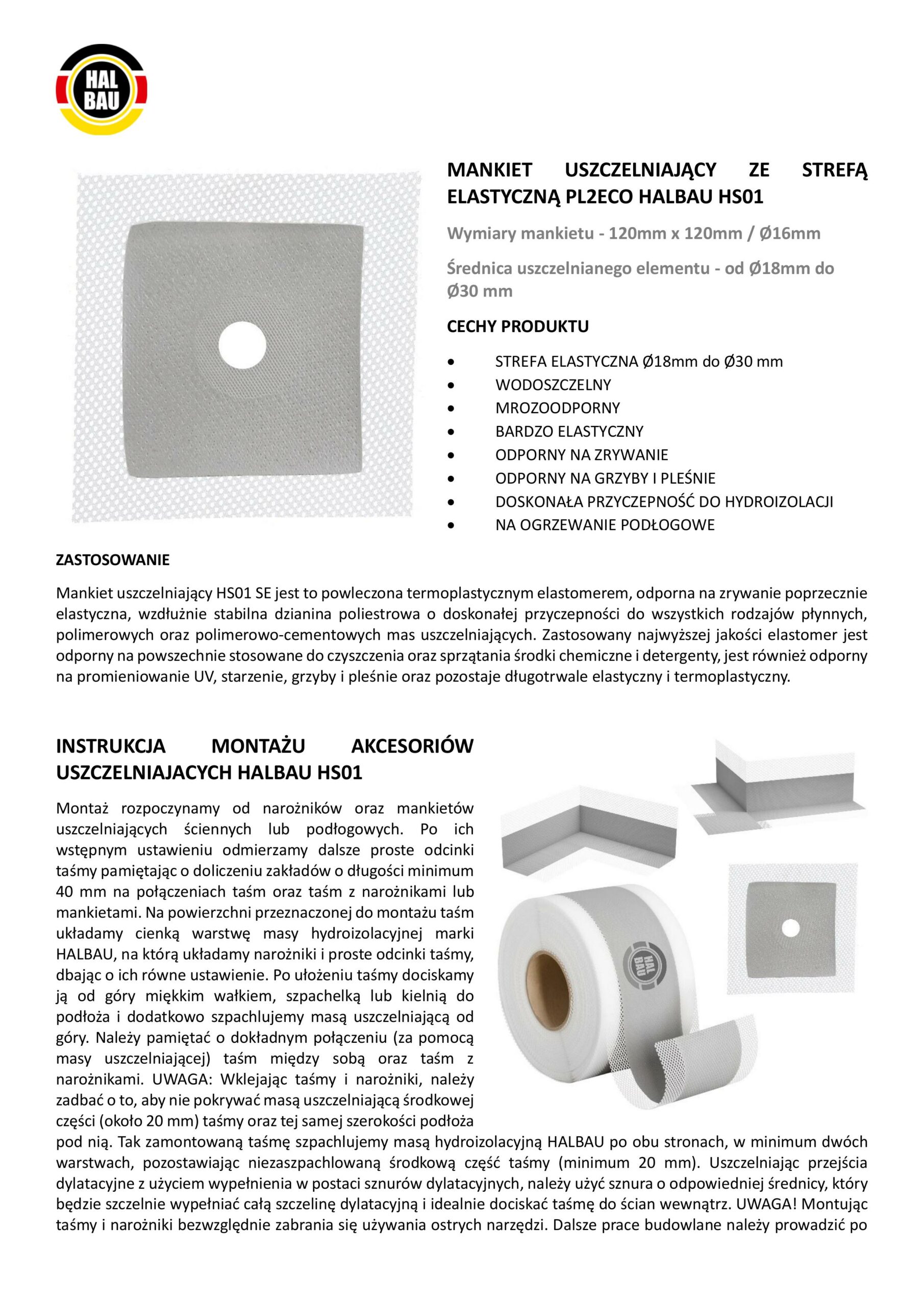 Zestaw do Hydroizolacji Folia w Płynie 4kg Taśma Uszczelniająca 5mb Grunt Łazienka Prysznic HALBAU SETH02 - obrazek 11