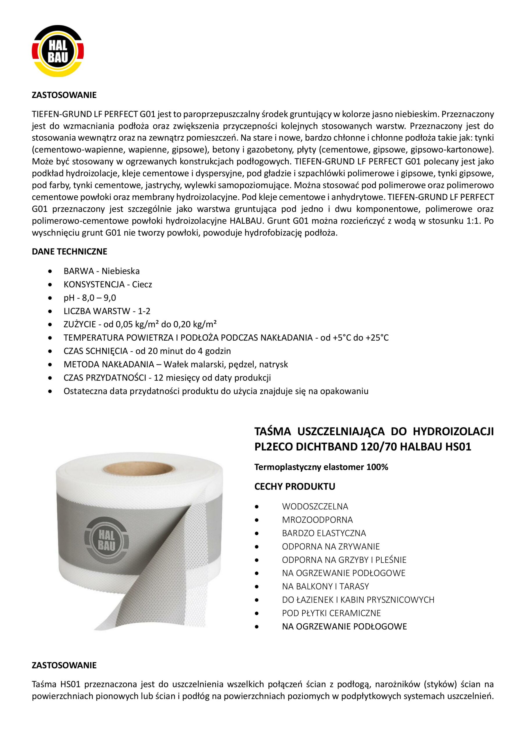 Zestaw do Hydroizolacji Folia w Płynie 4kg Grunt 1L Taśma Uszczelniająca 5mb Grunt Łazienka Prysznic HALBAU SETH03 - obrazek 13