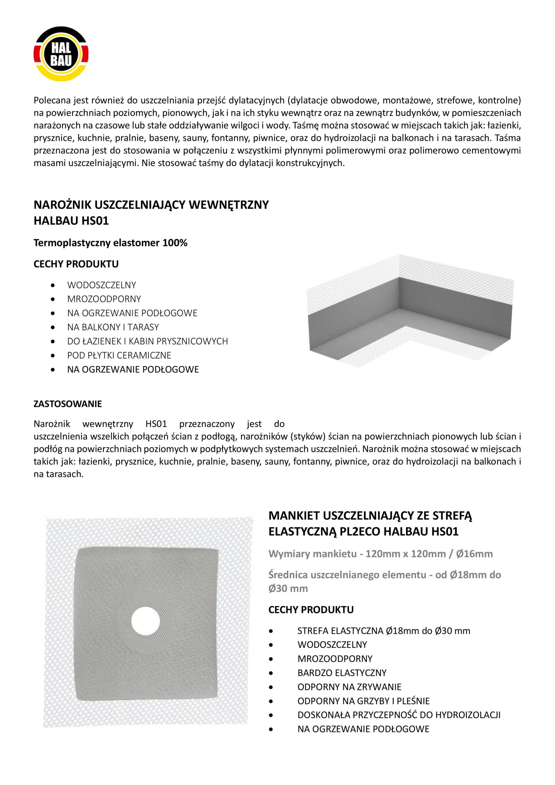 Zestaw do Hydroizolacji Folia w Płynie 4kg Grunt 1L Taśma Uszczelniająca 5mb Grunt Łazienka Prysznic HALBAU SETH03 - obrazek 14