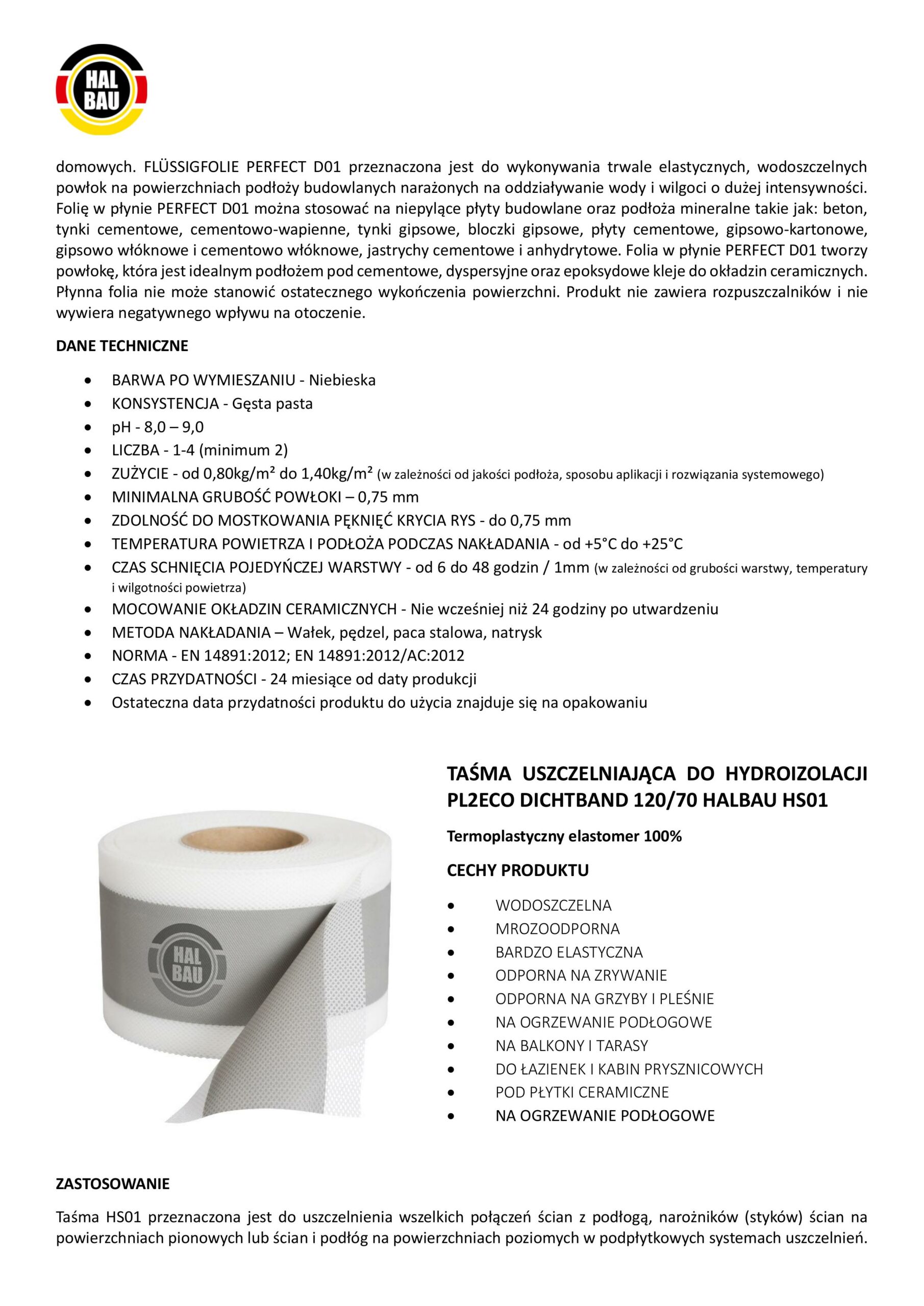 Zestaw do Hydroizolacji Folia w Płynie 4kg Grunt 1L Taśma Uszczelniająca 5mb Grunt Łazienka Prysznic HALBAU SETH05 - obrazek 11