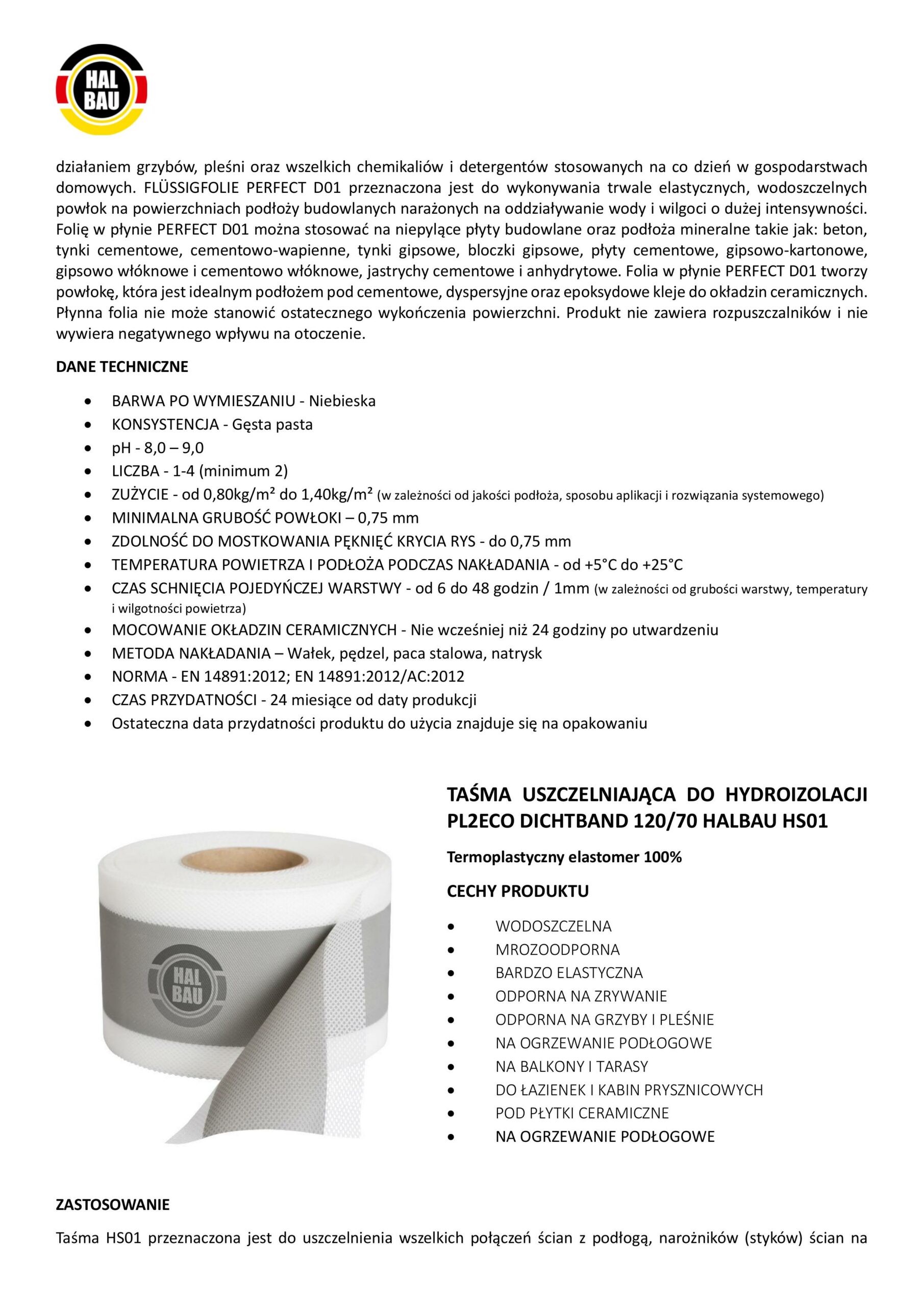 Zestaw do Hydroizolacji Folia w Płynie 7kg Taśma Uszczelniająca 5mb Łazienka Prysznic HALBAU SETH10 - obrazek 9