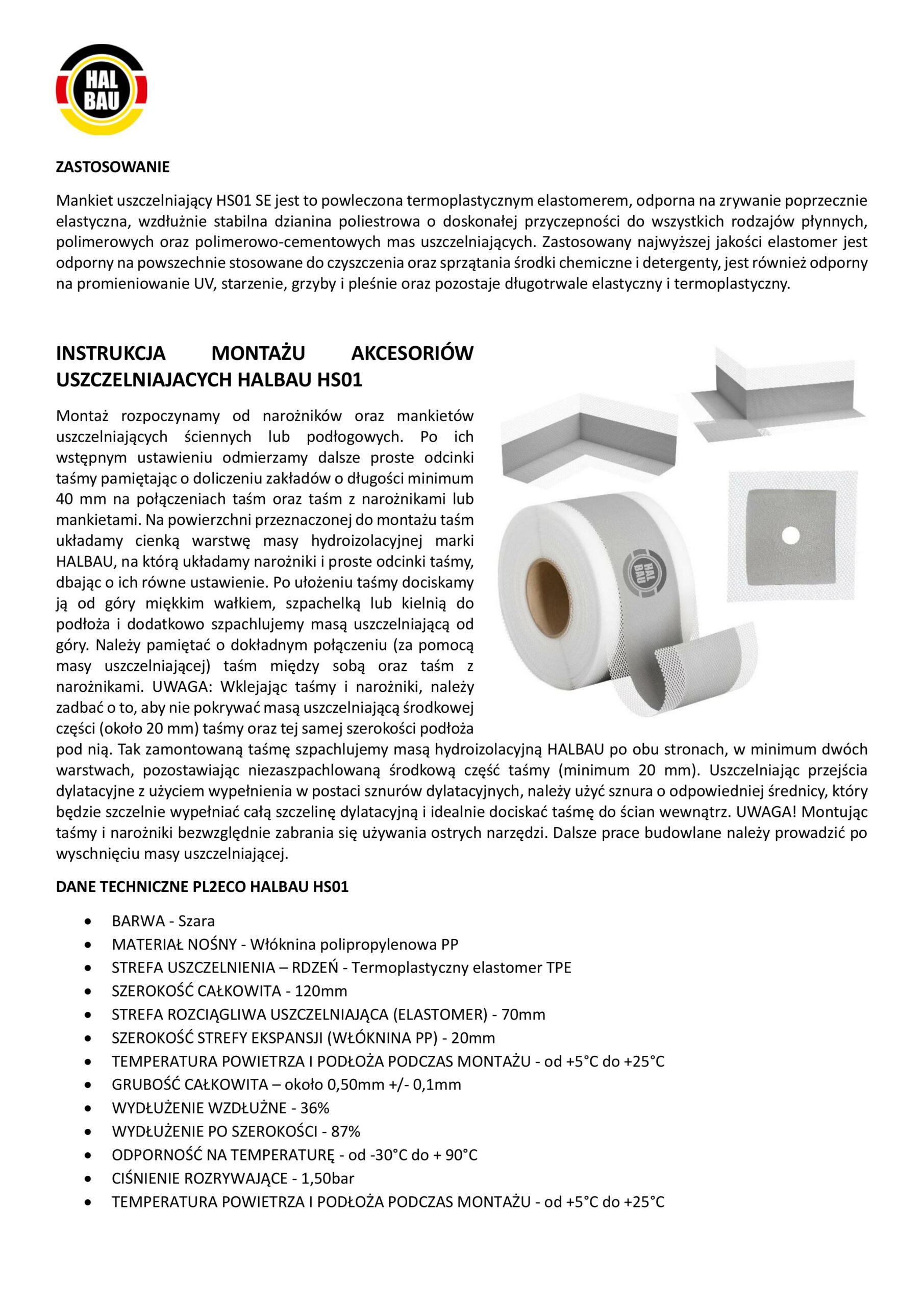 Zestaw do Hydroizolacji Folia w Płynie 7kg Taśma Uszczelniająca 5mb Grunt 1l Łazienka Prysznic HALBAU SETH13 - obrazek 15