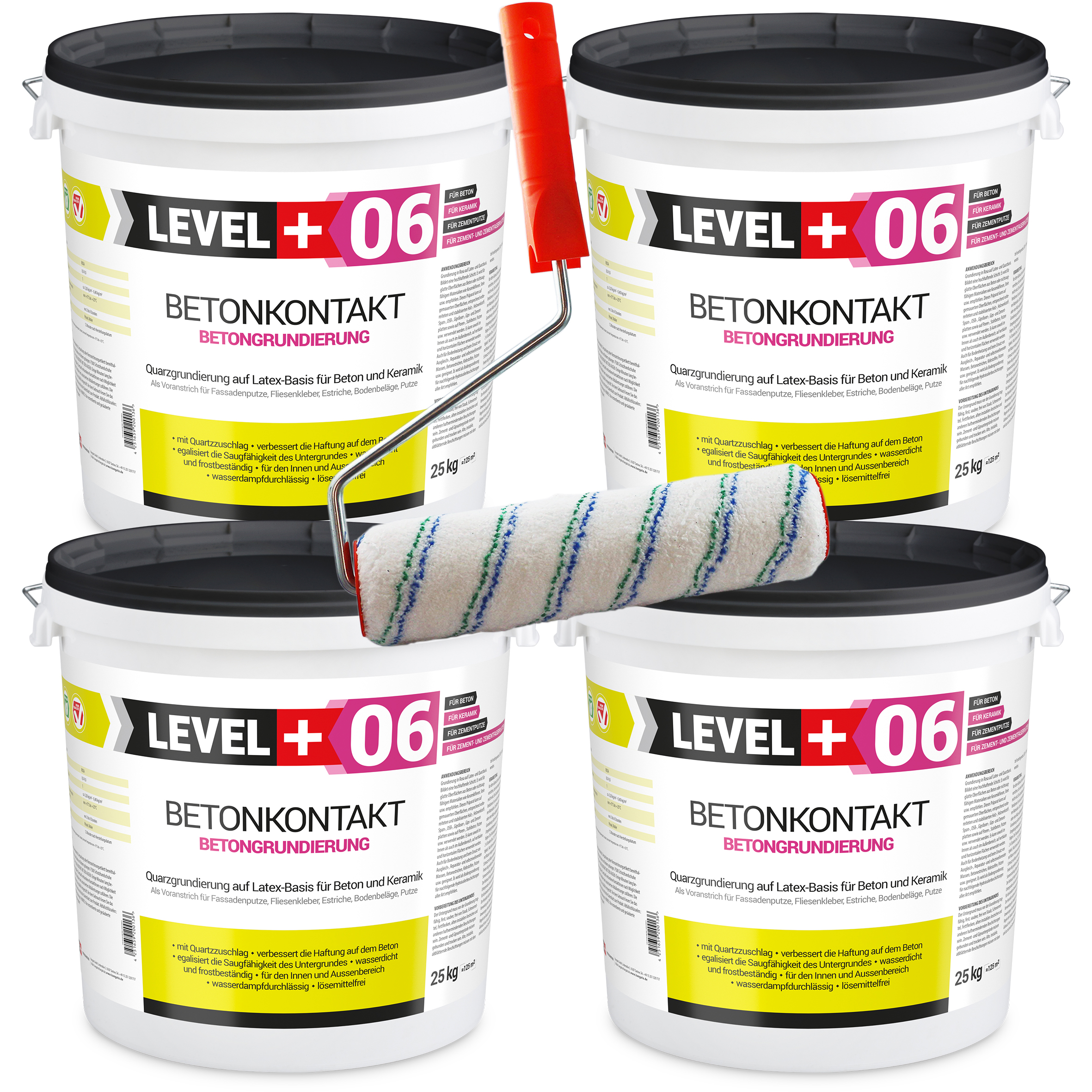 Zestaw Wałek Malarski 25cm + Grunt do betonu Betonkontakt 100kg Grunt pod tynki L+06