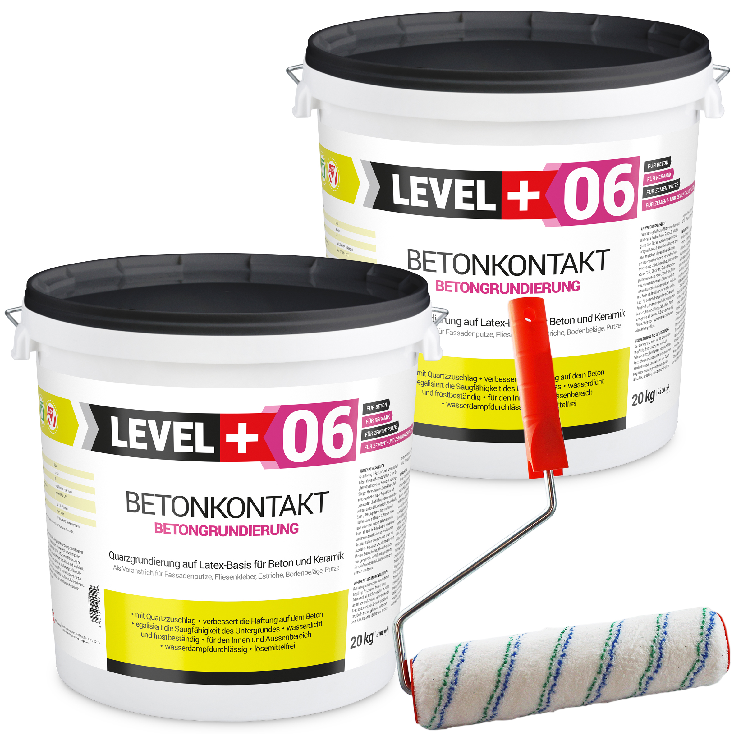 Zestaw Wałek Malarski 25cm + Grunt do betonu Betonkontakt 40kg Grunt pod tynki L+06