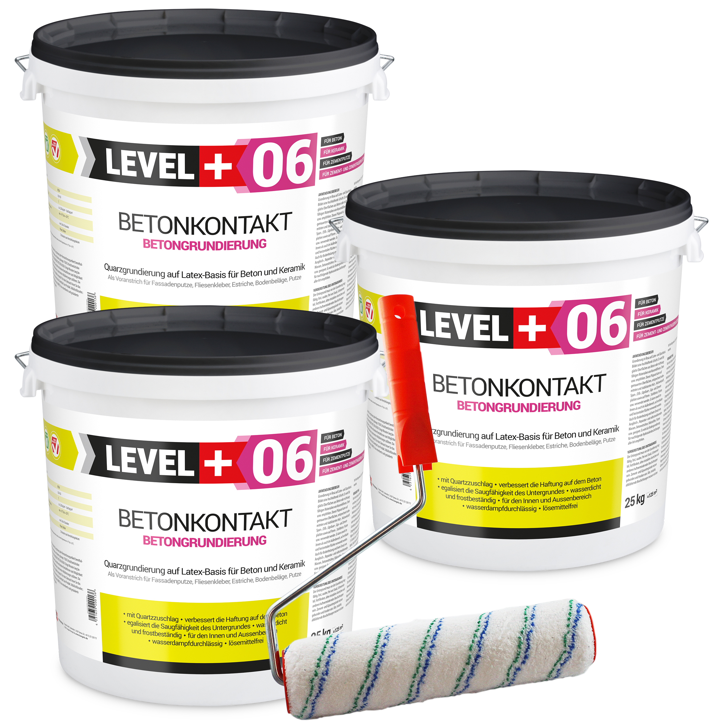 Zestaw Wałek Malarski 25cm + Grunt do betonu Betonkontakt 75kg Grunt pod tynki L+06