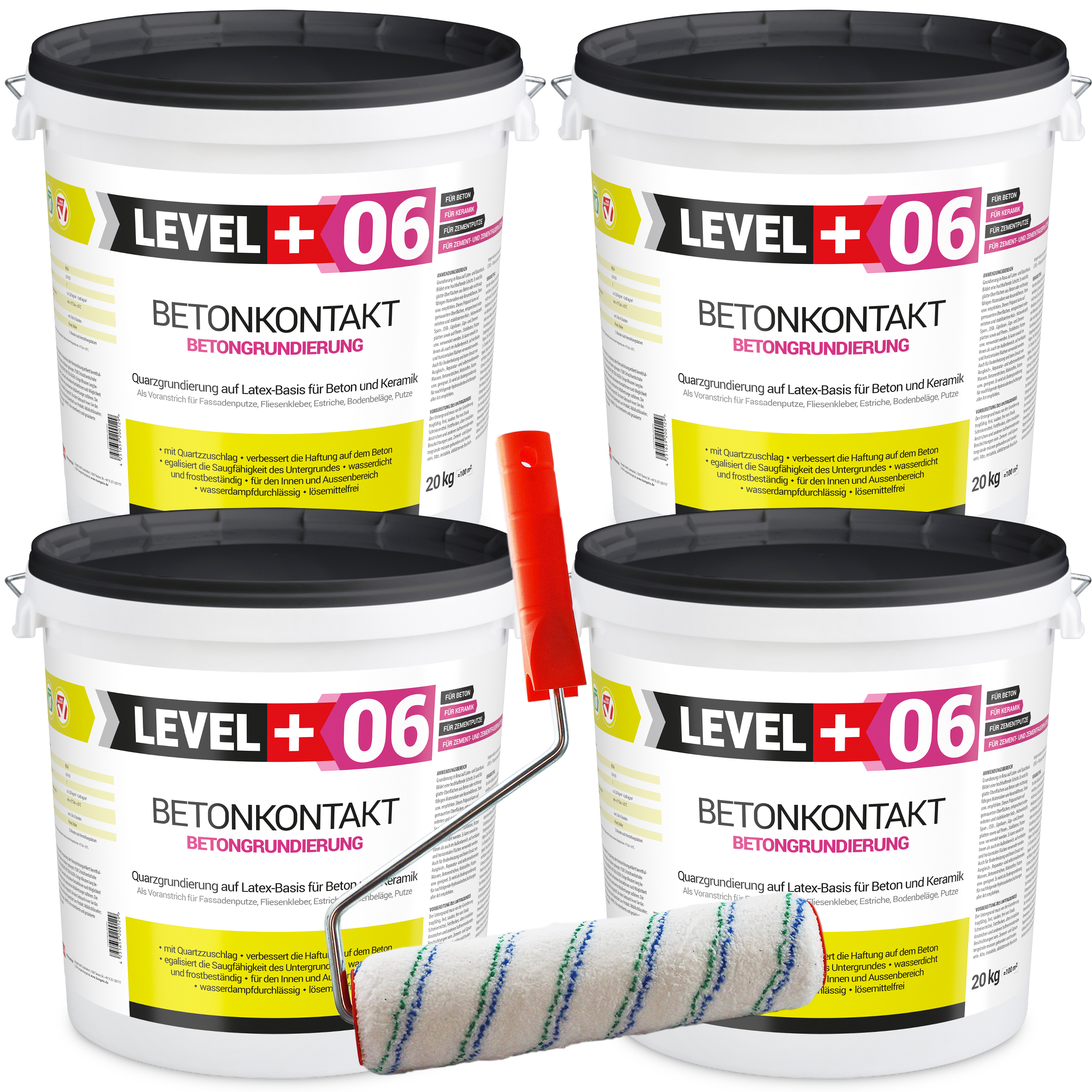 Zestaw Wałek Malarski 25cm + Grunt do betonu Betonkontakt 80kg Grunt pod tynki L+06