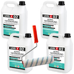 Zestaw Wałek Malarski 25cm + Głęboko gruntujący podkład akrylowy LEVEL+ 20L Grunt Uniwersalny L+02
