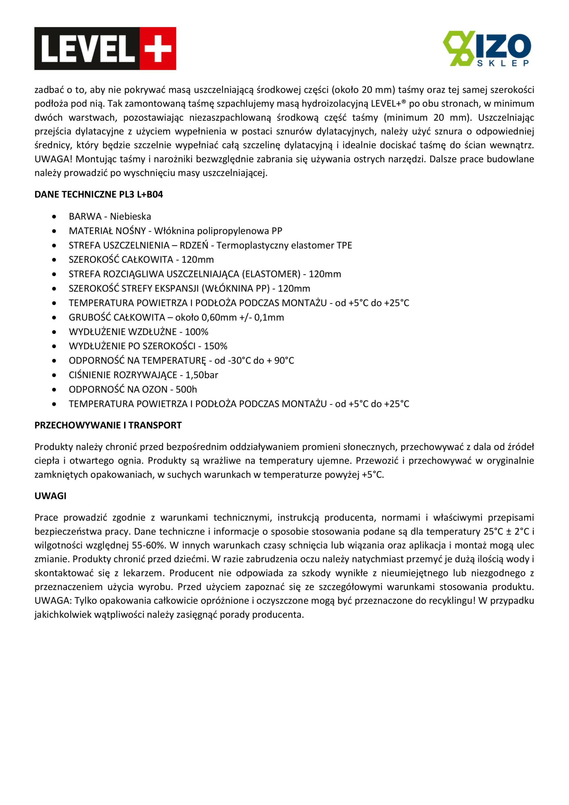 Zestaw do Hydroizolacji Zaprawa Uszczelniająca 2K 10kg Grunt 1L Taśma B04 10m Mankiety, Narożniki LEVEL+ SET26 - obrazek 17