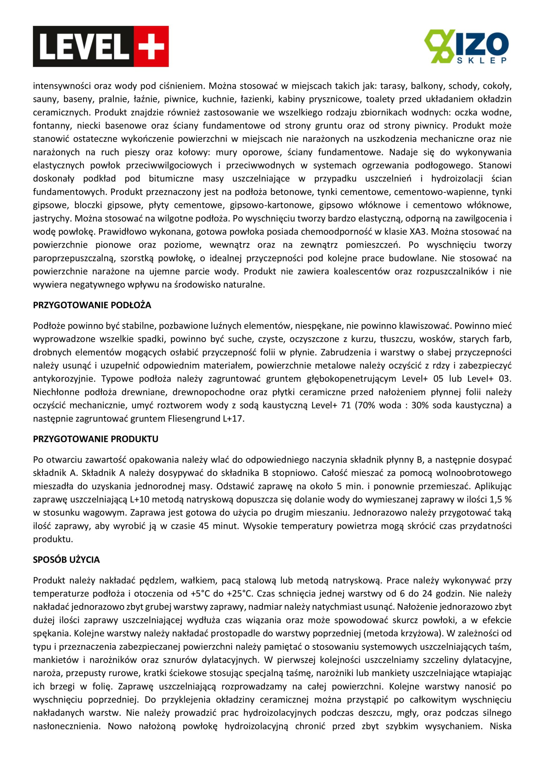 Zestaw do Hydroizolacji Zaprawa Uszczelniająca 2K 20kg Grunt 1L Taśma B04 10m Narożniki LEVEL+ SET30 - obrazek 12