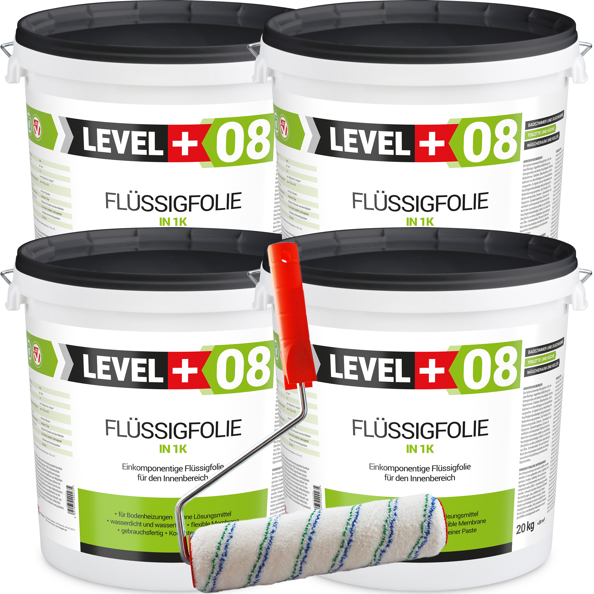 Zestaw Wałek Malarski 25cm + Folia w płynie elastyczna do wewnątrz Hydroizolacja 80Kg L+08