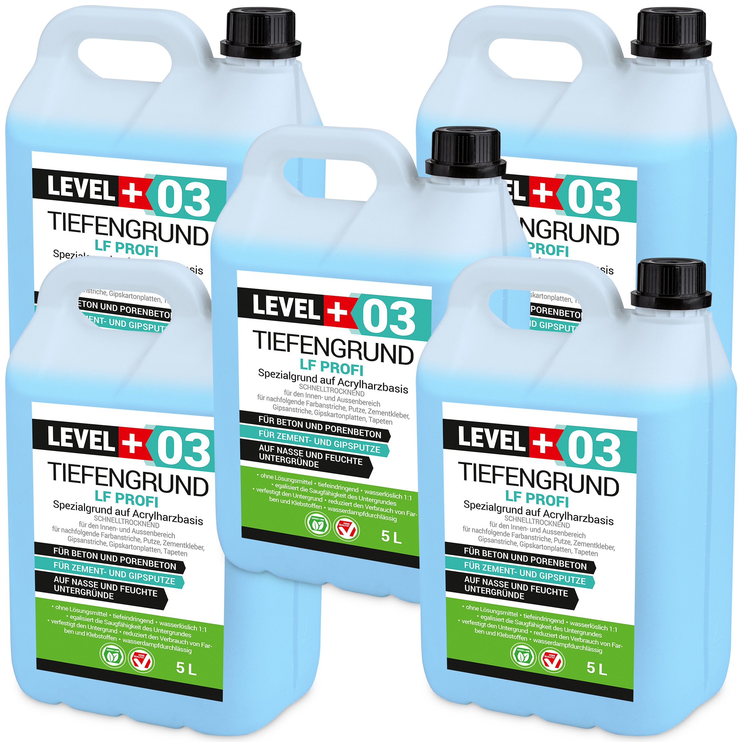 Grunt Głębokopenetrujący LEVEL+ 25L Profesjonalny podkład Środek gruntujący Szybkoschnący Rozcieńczenie 1:1 L+03