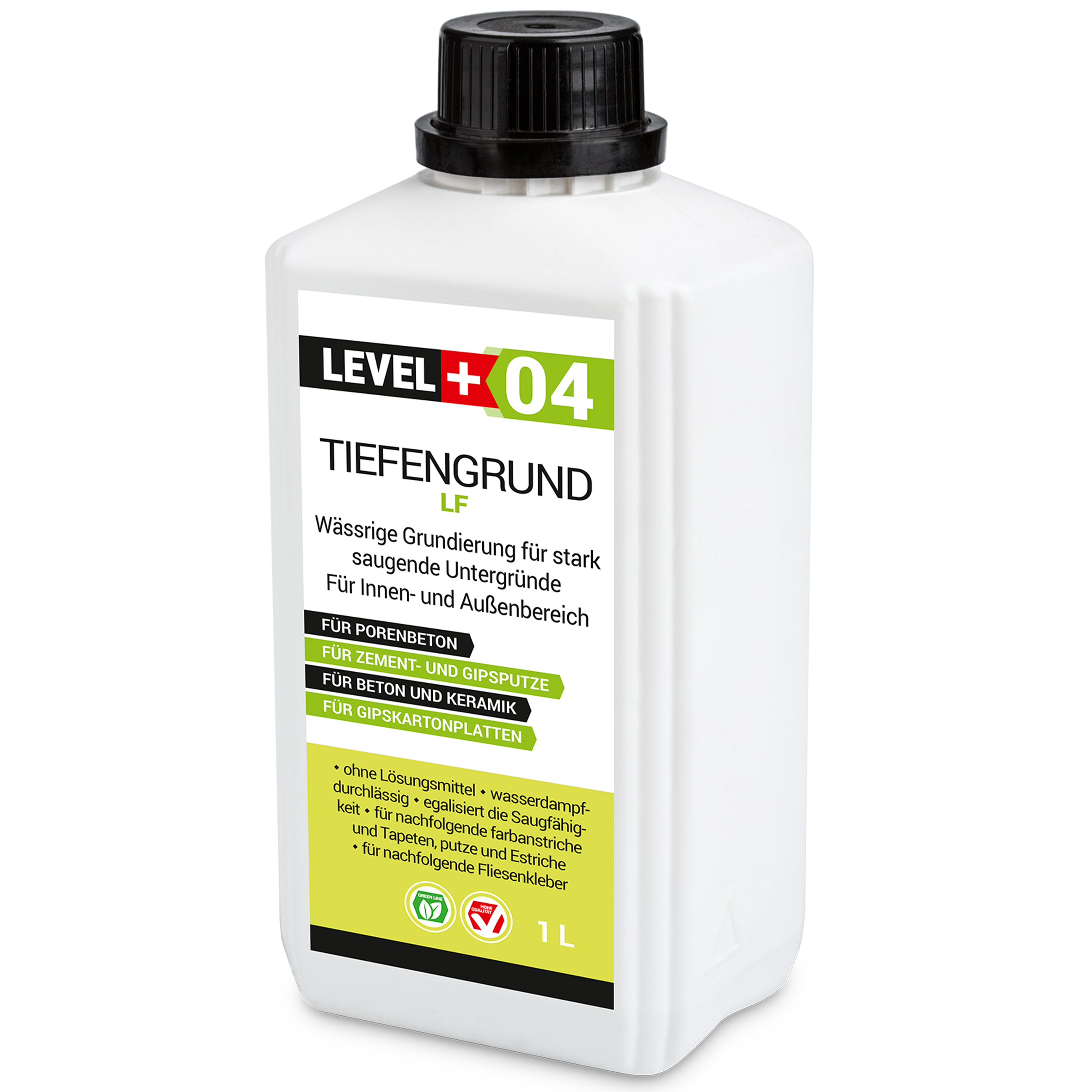 Środek gruntujący Uniwersalny podkład 1L Bezrozpuszalnikowy Grunt LEVEL+ Pod farby tapety Zaprawy cementowe Kleje do płytek L+04