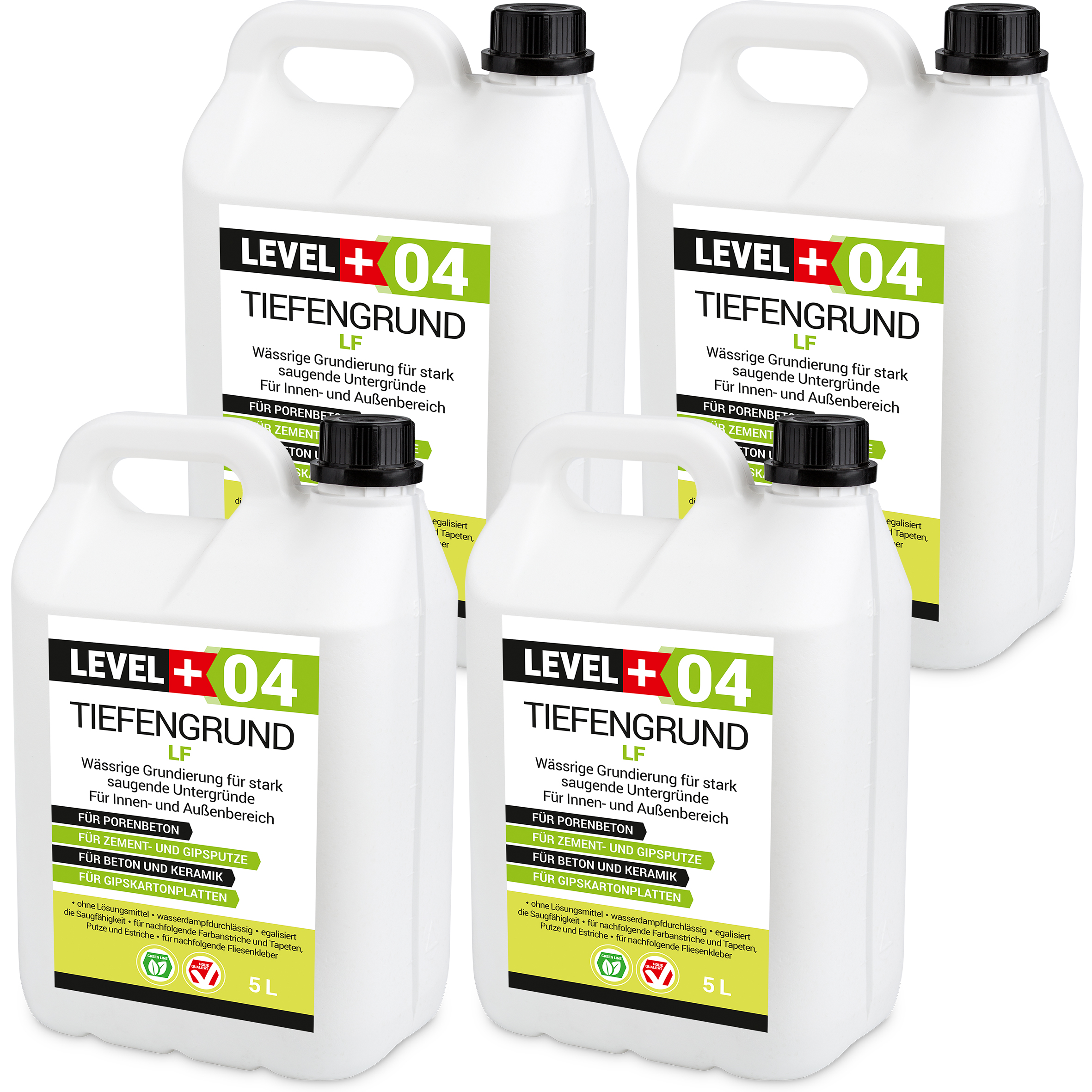 Środek gruntujący Uniwersalny podkład 20L Bezrozpuszalnikowy Grunt LEVEL+ Pod farby tapety Zaprawy cementowe Kleje do płytek L+04