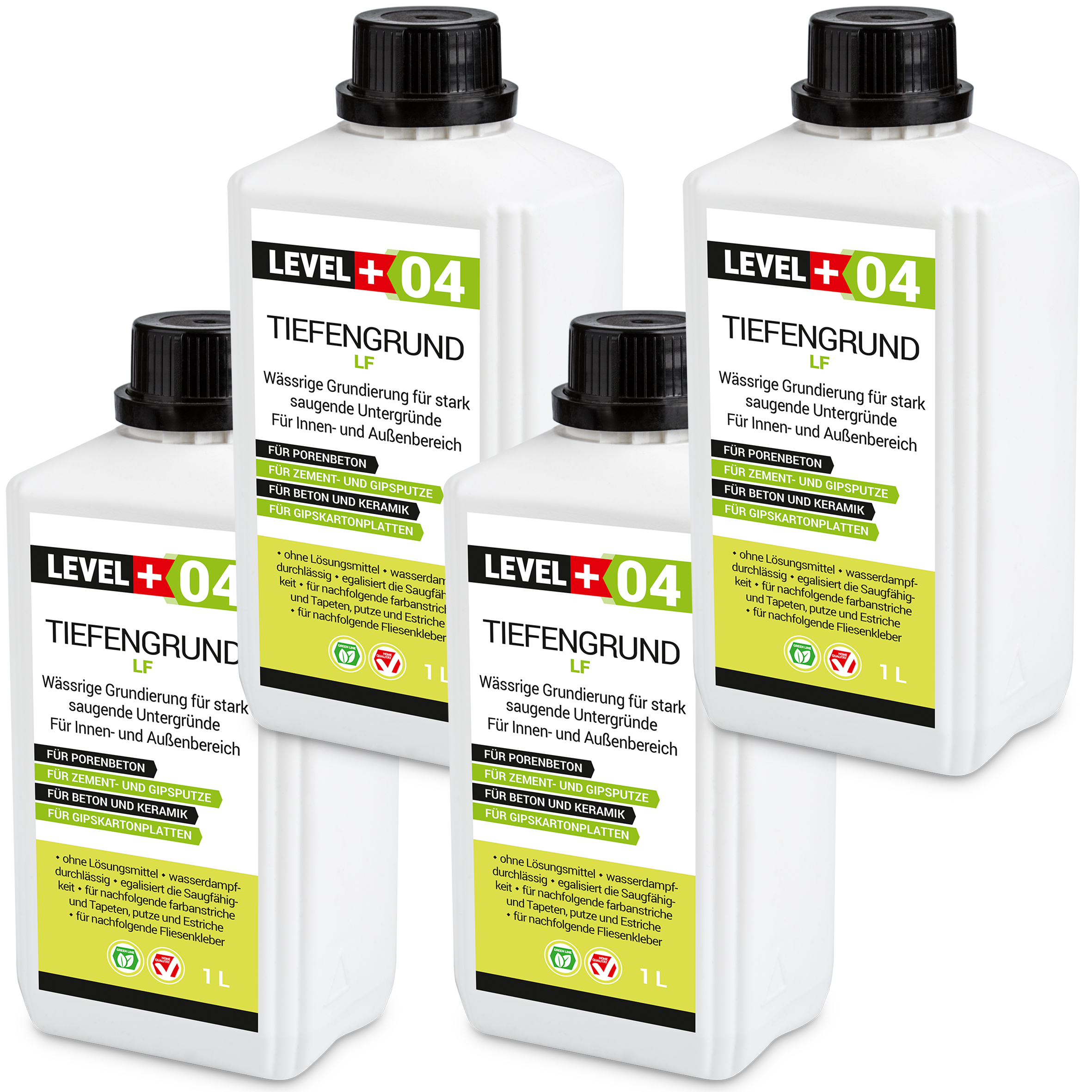 Środek gruntujący Uniwersalny podkład 4L Bezrozpuszalnikowy Grunt LEVEL+ Pod farby tapety Zaprawy cementowe Kleje do płytek L+04