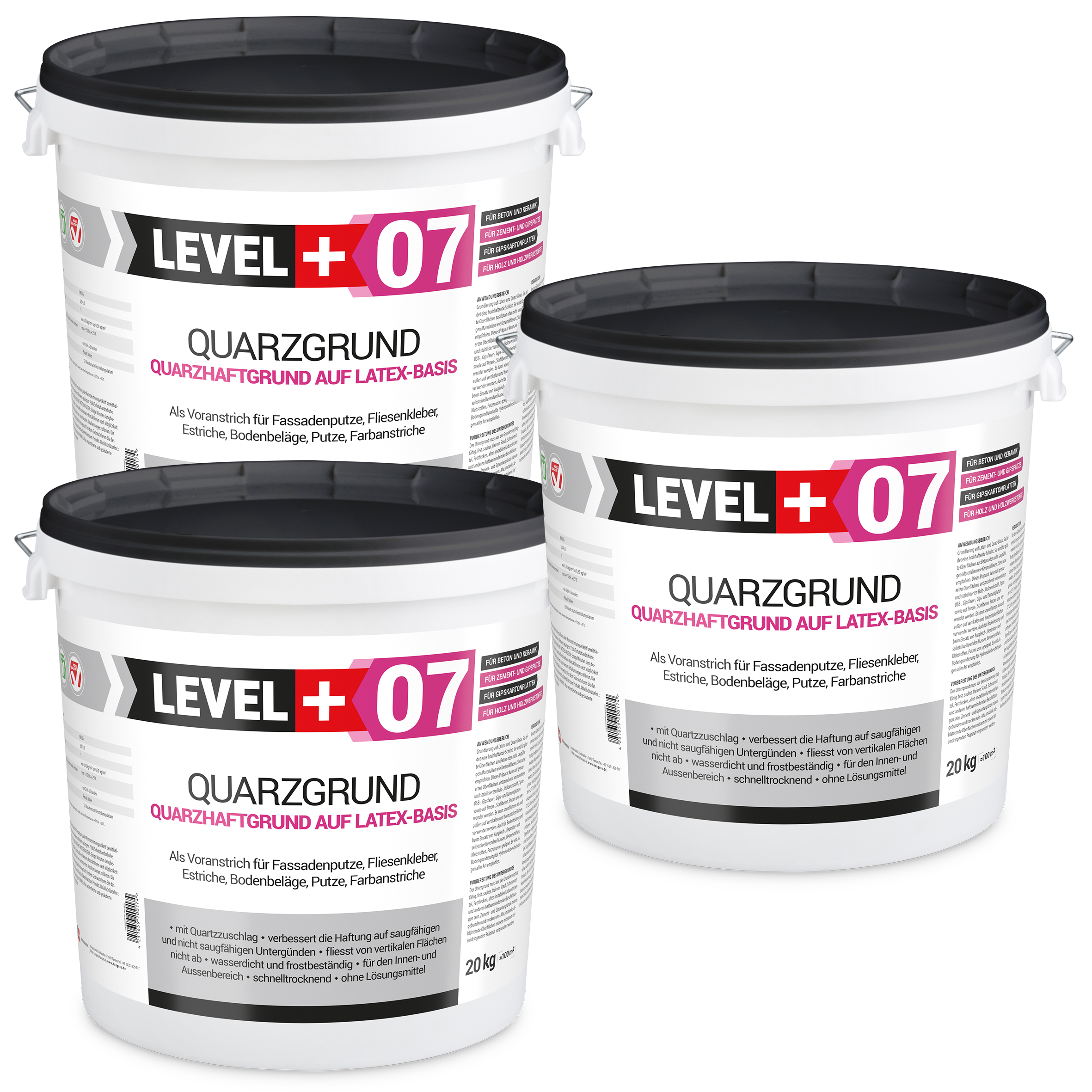 Grunt kwarcowy LEVEL+ biały 60KG Grunt szczepny L+07