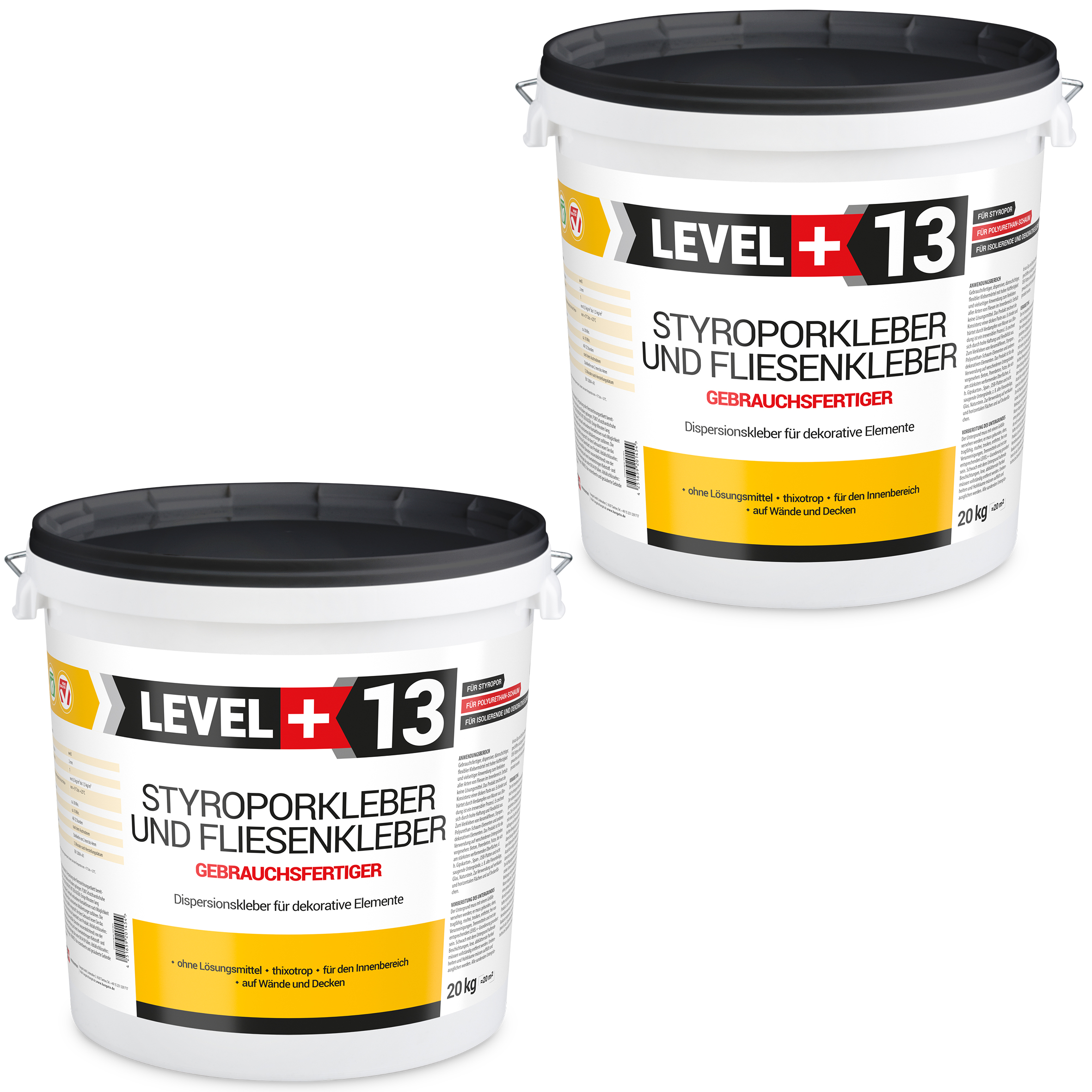 Gotowy Klej do styropianu 40KG Biały Klej do Płytek dekoracyjnych do korka LEVEL+ L+13