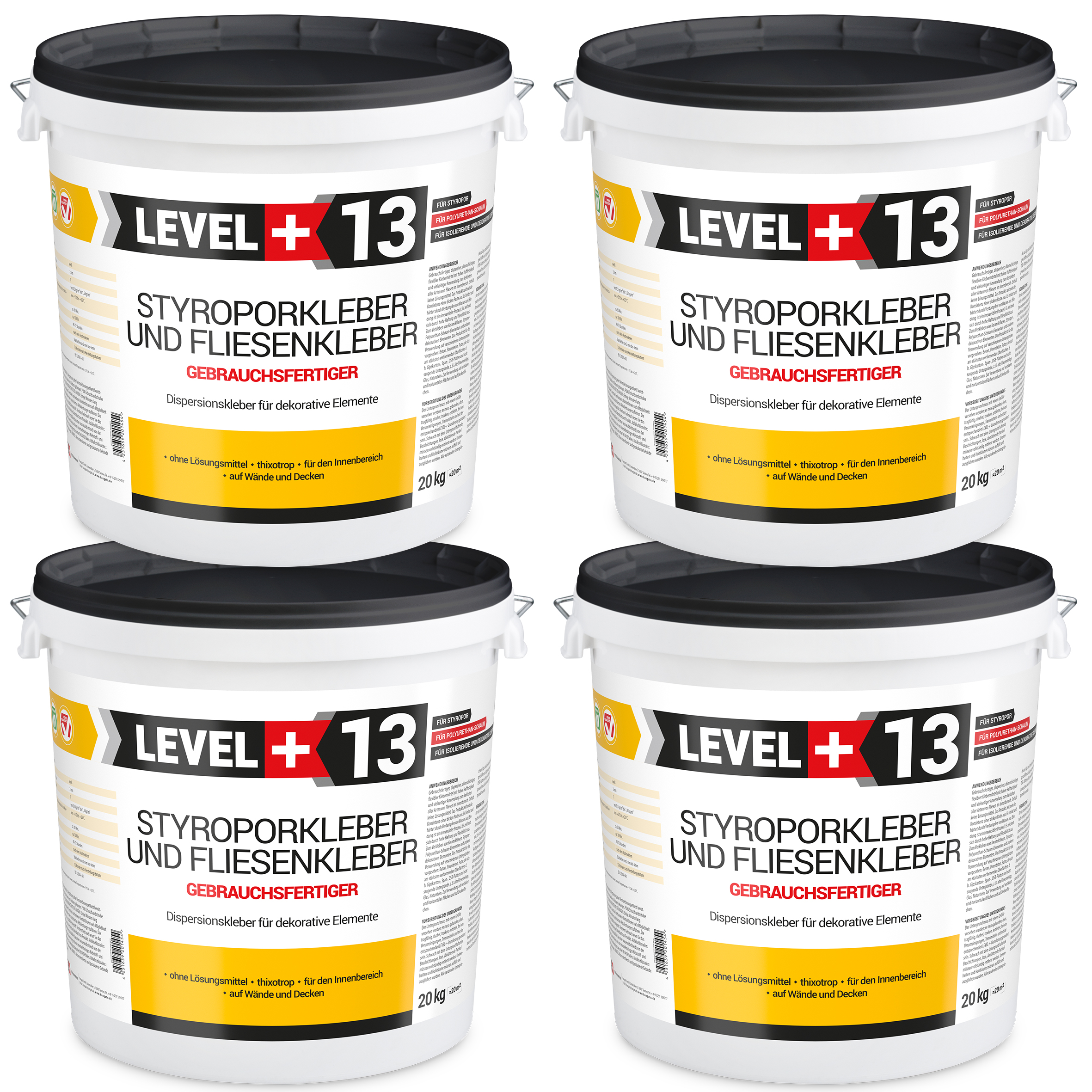 Gotowy Klej do styropianu 80KG Biały Klej do Płytek dekoracyjnych do korka LEVEL+ L+13