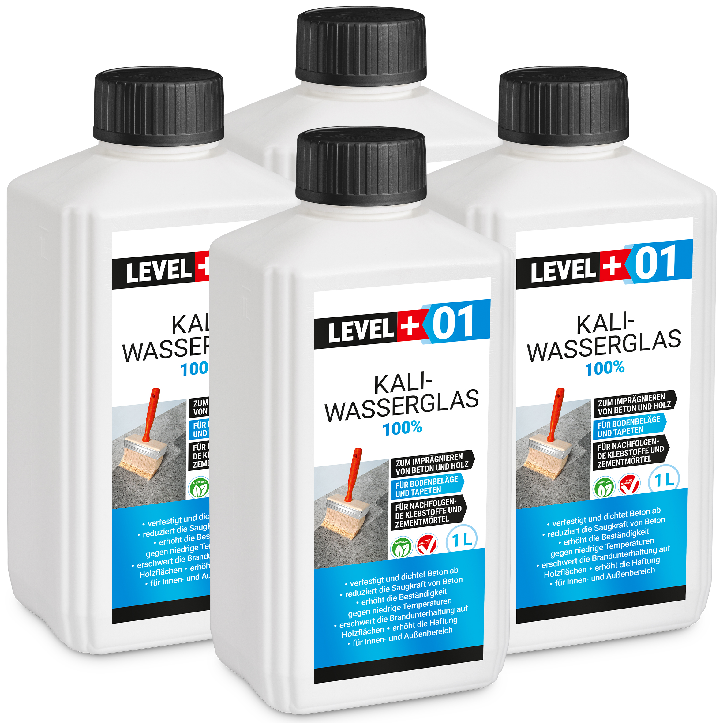 Szkło wodne potasowe LEVEL+ Nierozcieńczone 100% 4L Impregnacja Uszczelnienie Ochrona drewna L+01