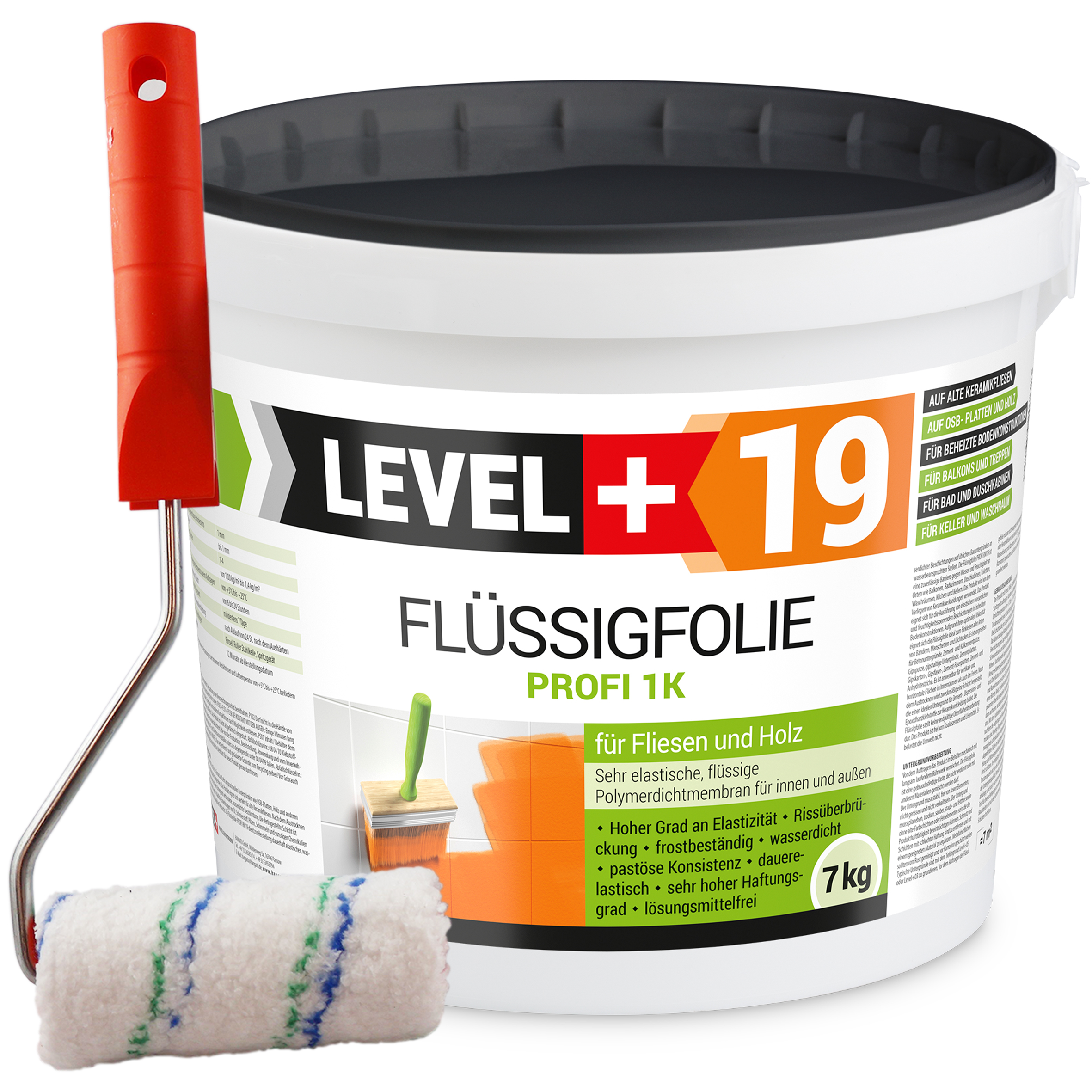 Zestaw Wałek Malarski 10cm + Folia w płynie 7kg Hydroizolacja Balkonu na drewno płytki L+19