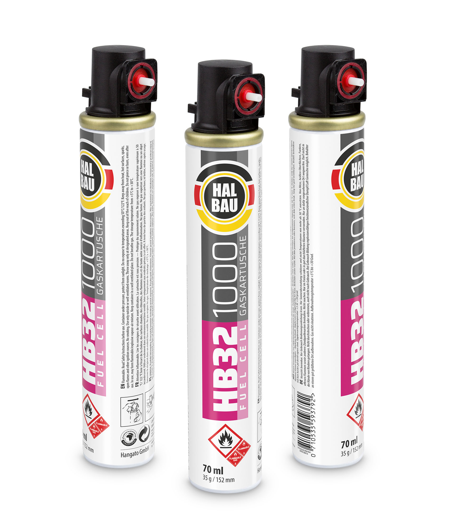 Gaz do Gwoździarek i Osadzaków Gazowych 152mm 74ml 37g 8 szt. Nabój do Gwożdziarek Nabój Gazowy HALBAU HB32 - obrazek 3