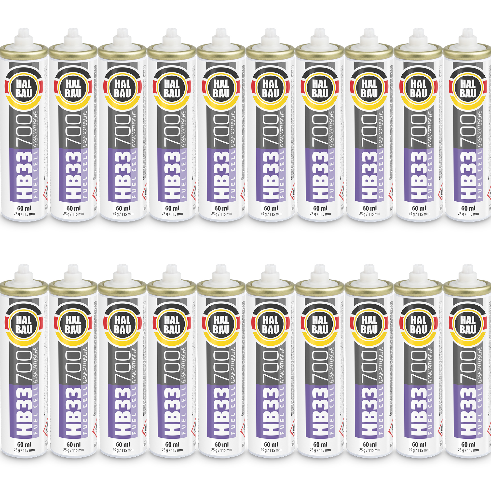 Gaz do Osadzaków i Gwoździarek Gazowych 115mm 56ml 28g 20 szt. Nabój do Gwożdziarek Nabój Gazowy HALBAU HB33