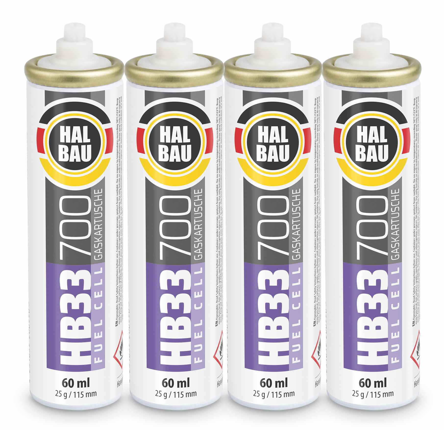 Gaz do Osadzaków i Gwoździarek Gazowych 115mm 56ml 28g 4 szt. Nabój do Gwożdziarek Nabój Gazowy HALBAU HB33