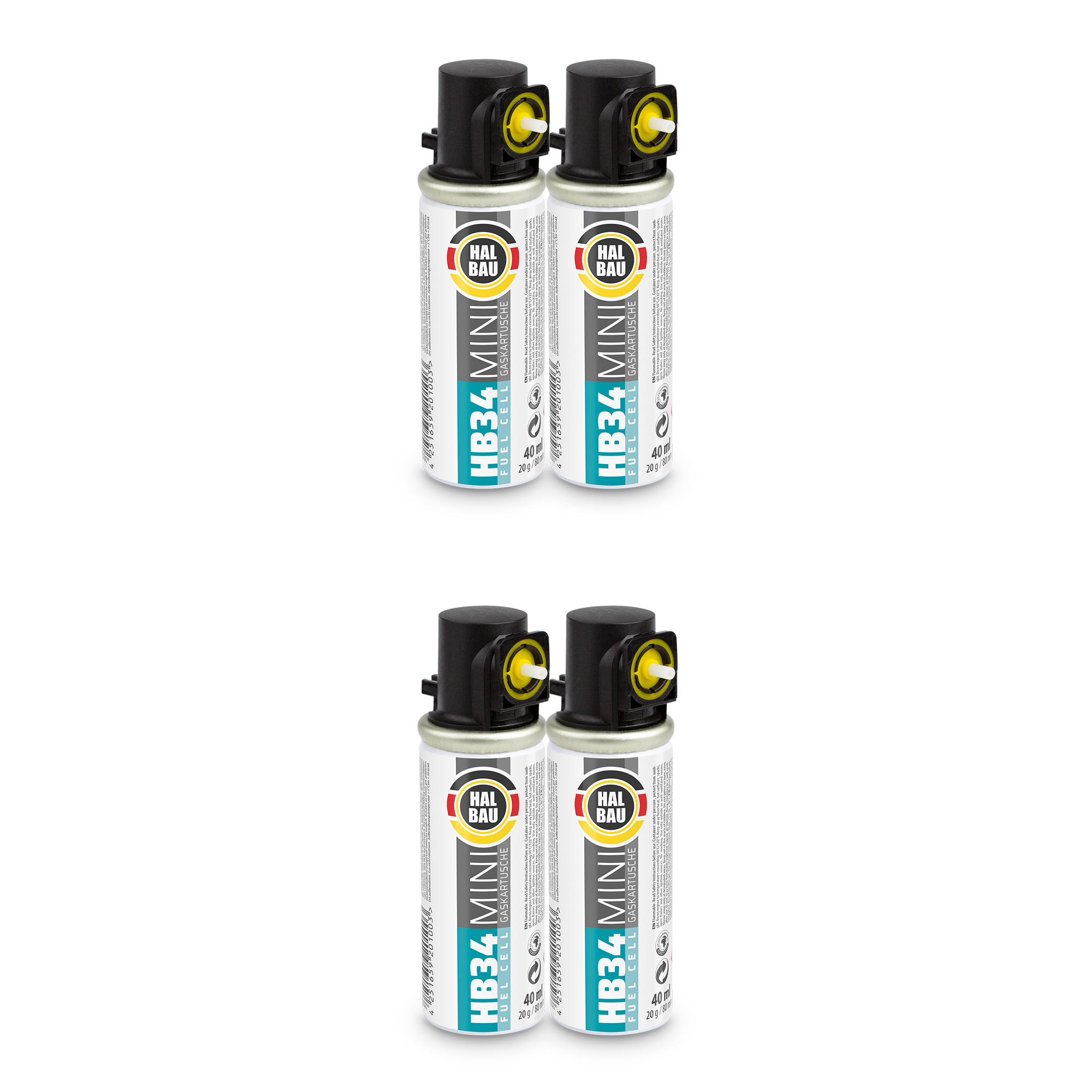 Gaz do Sztyfciarek i Gwoździarek Gazowych 78mm 40ml 20g 4 szt. Nabój do Gwożdziarek Nabój Gazowy HALBAU HB34