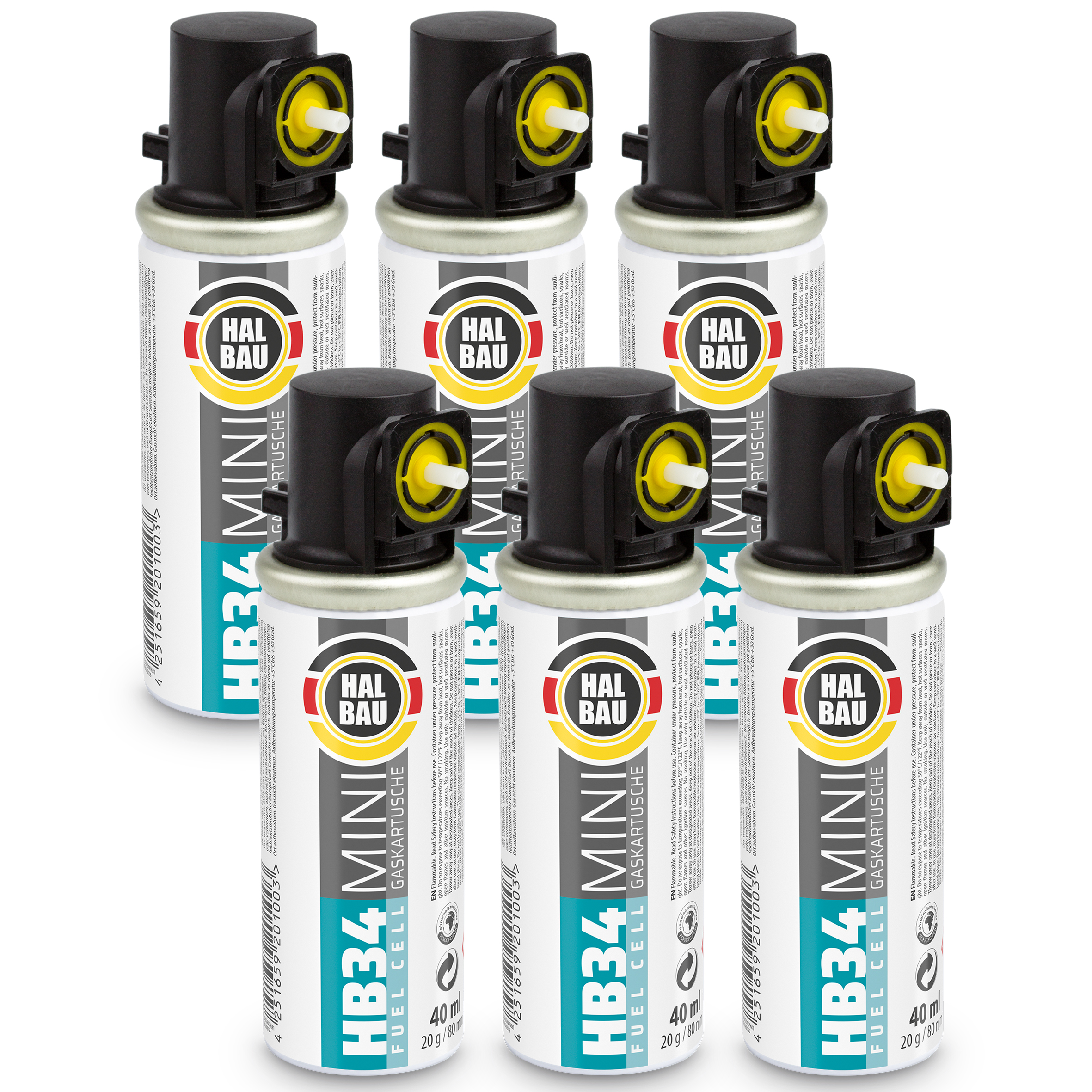 Gaz do Sztyfciarek i Gwoździarek Gazowych 78mm 40ml 20g 6 szt. Nabój do Gwożdziarek Nabój Gazowy HALBAU HB34