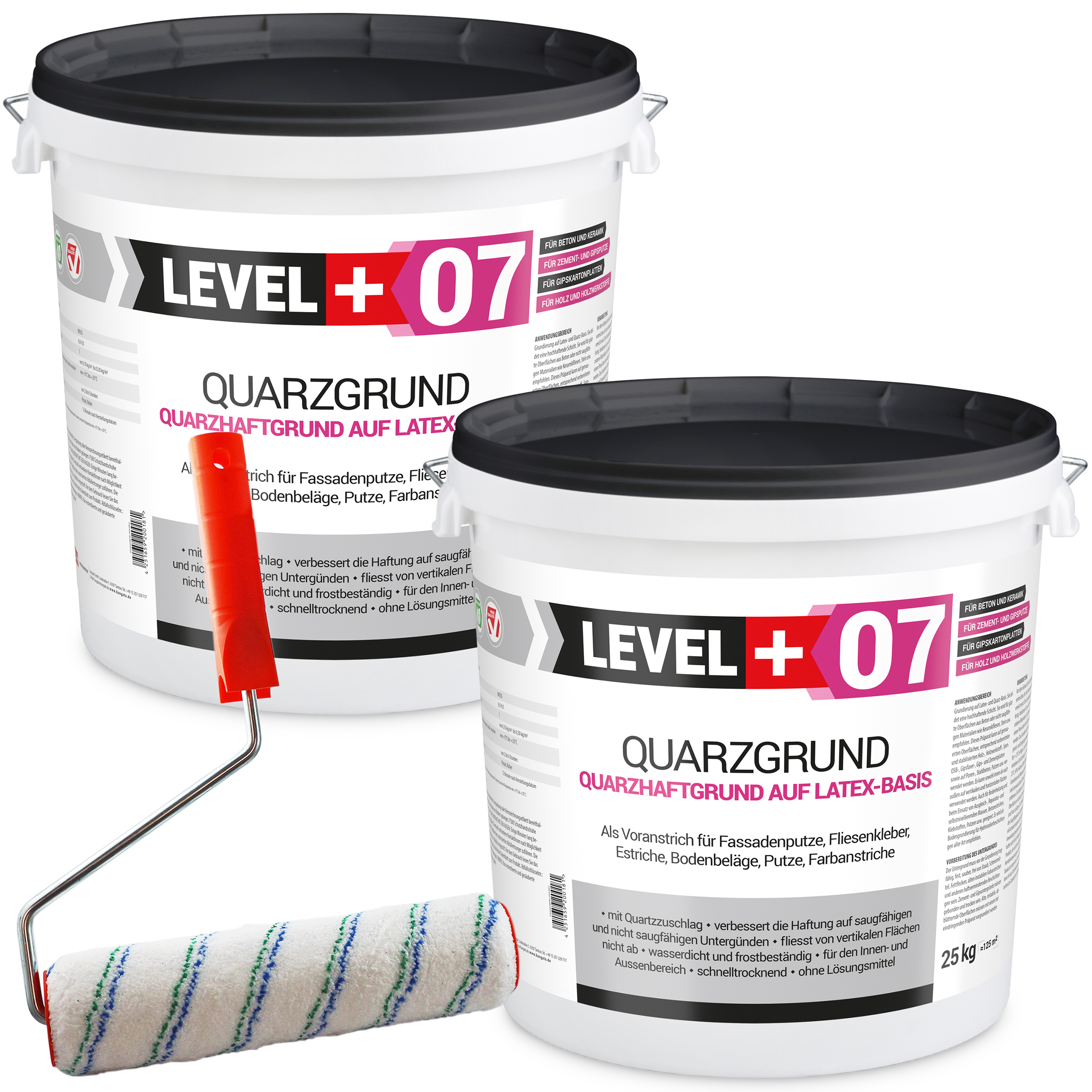 Zestaw Wałek Malarski 25cm + Grunt kwarcowy biały 50kg Grunt szczepny L+07