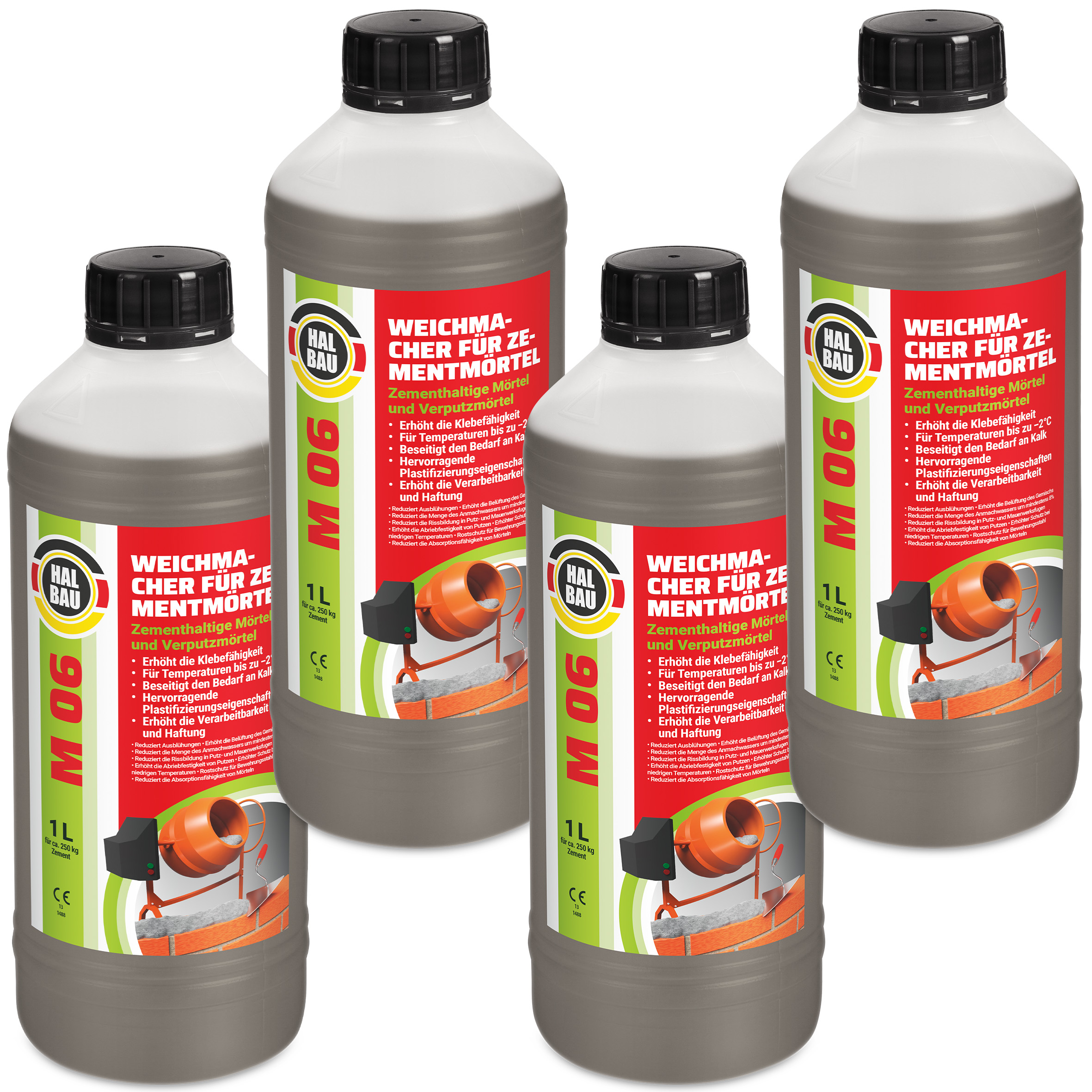 Plastyfikator do zapraw budowlanych 4L Zastępuje wapno w zaprawach murarskich i tynkarskich Dla temperatur do -2°C HALBAU M06