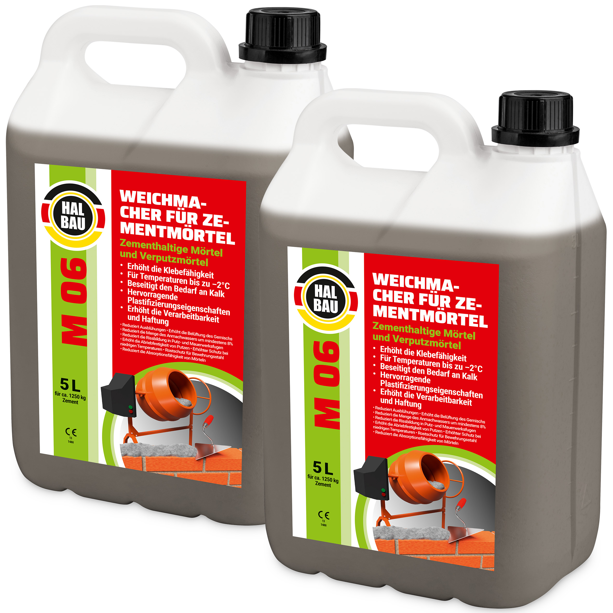 Plastyfikator do zapraw budowlanych 10L Zastępuje wapno w zaprawach murarskich i tynkarskich Dla temperatur do -2°C HALBAU M06