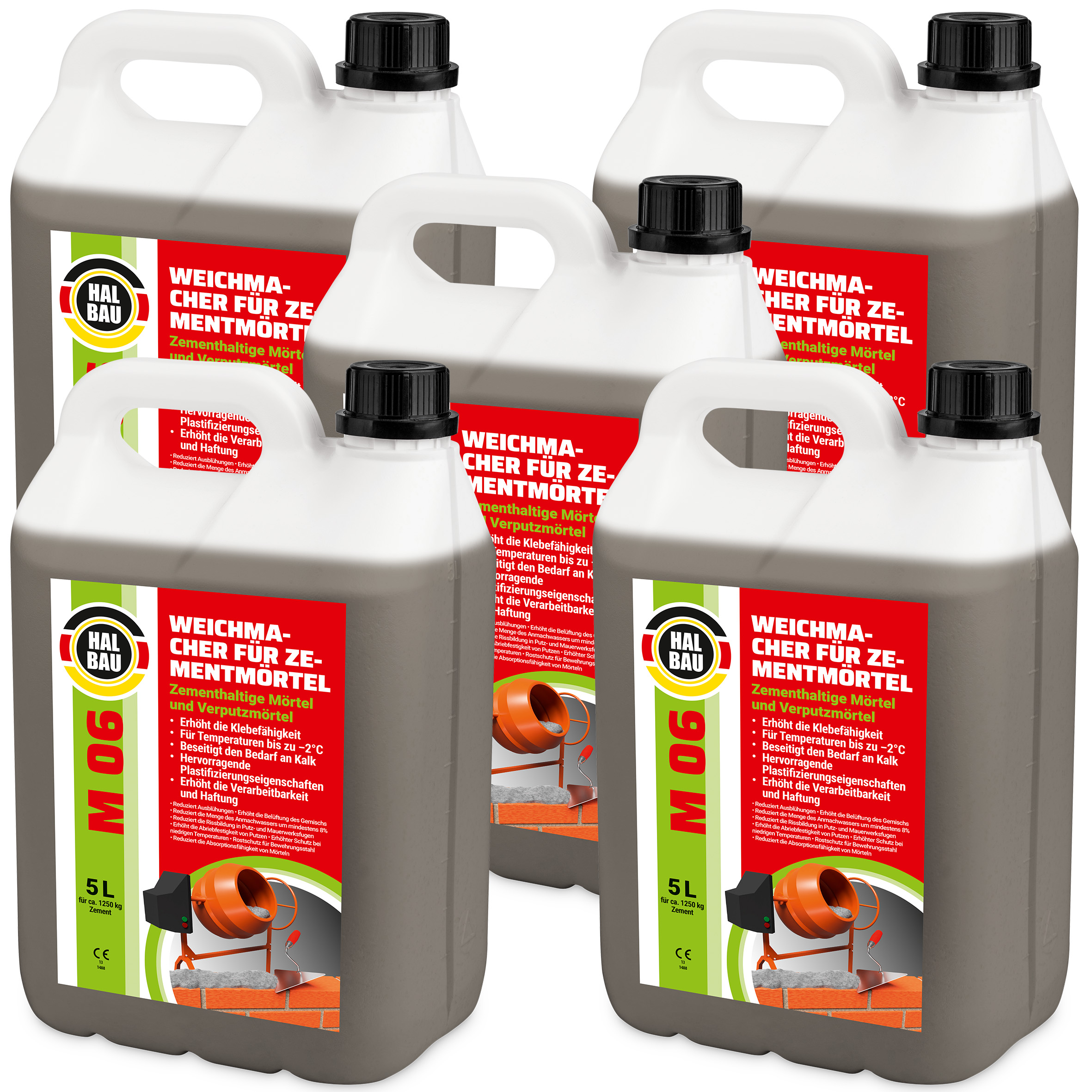 Plastyfikator do zapraw budowlanych 25L Zastępuje wapno w zaprawach murarskich i tynkarskich Dla temperatur do -2°C HALBAU M06