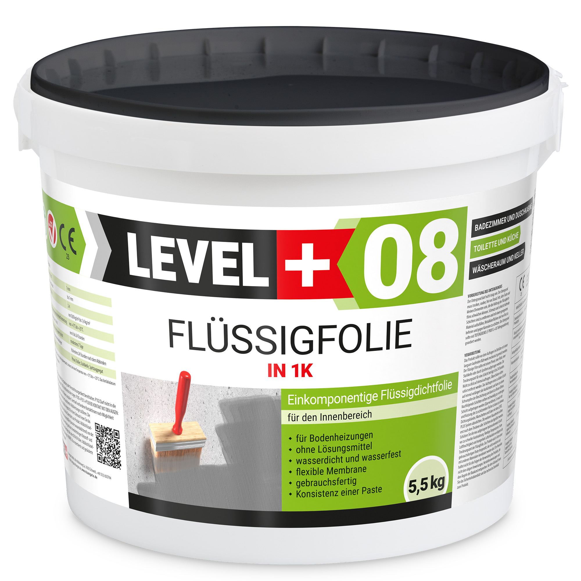 Folia w płynie do wnętrz LEVEL+ Hydroizolacja łazienki 5,5Kg elastyczna izolacja L+08