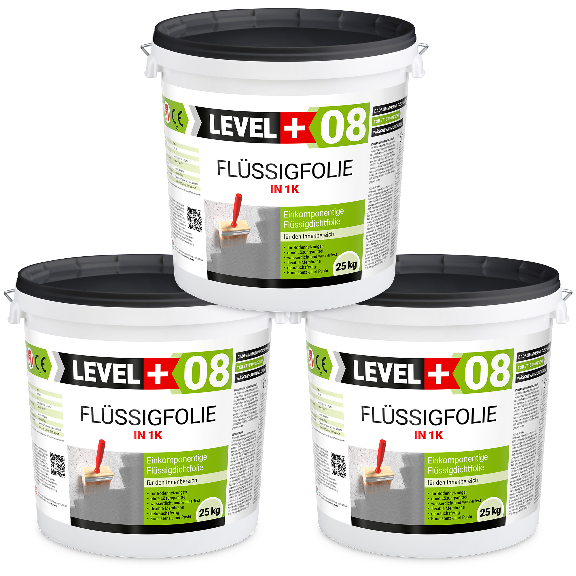 Folia w płynie do wnętrz LEVEL+ Hydroizolacja łazienki 75Kg elastyczna izolacja L+08