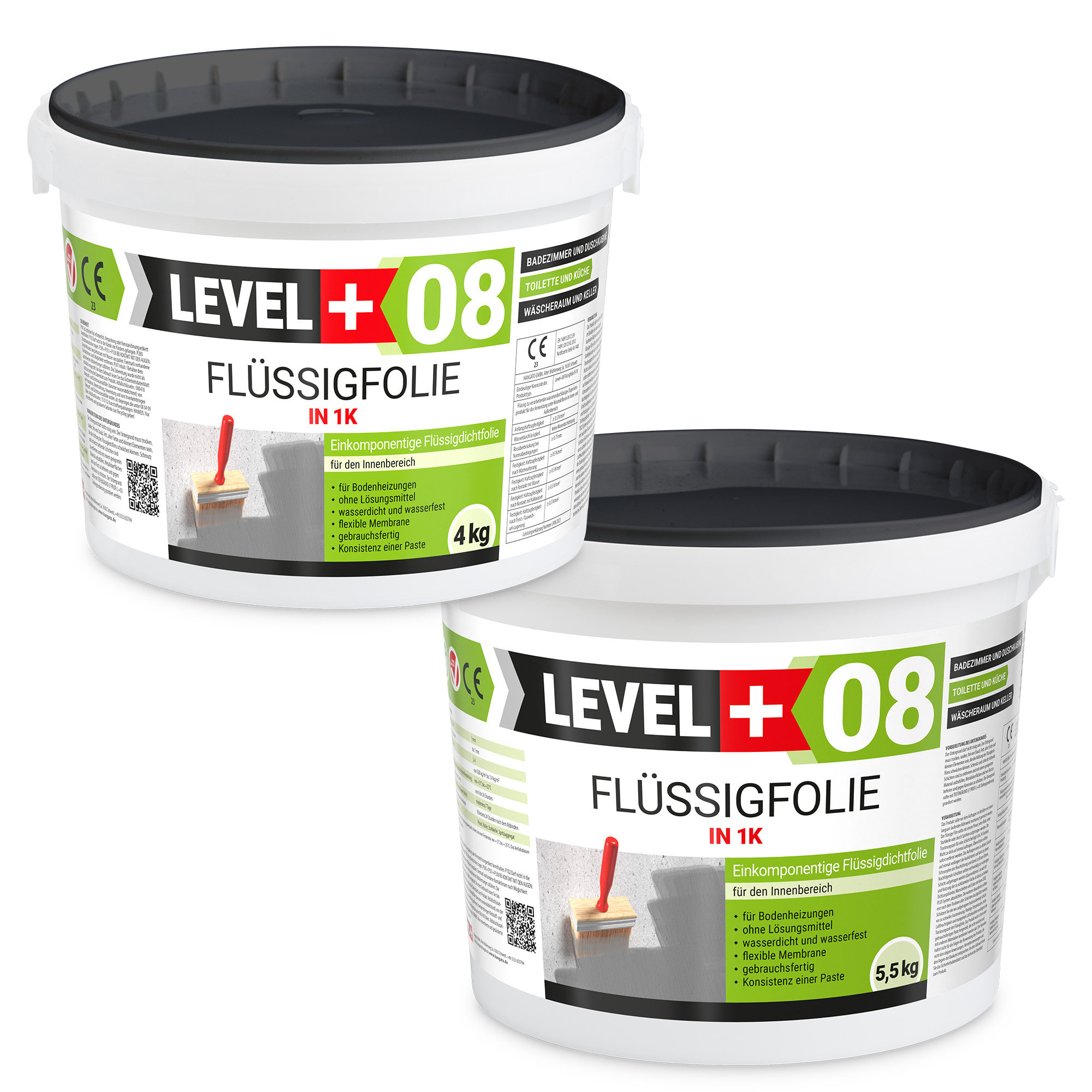 Folia w płynie do wnętrz LEVEL+ Hydroizolacja łazienki 9,5Kg elastyczna izolacja L+08