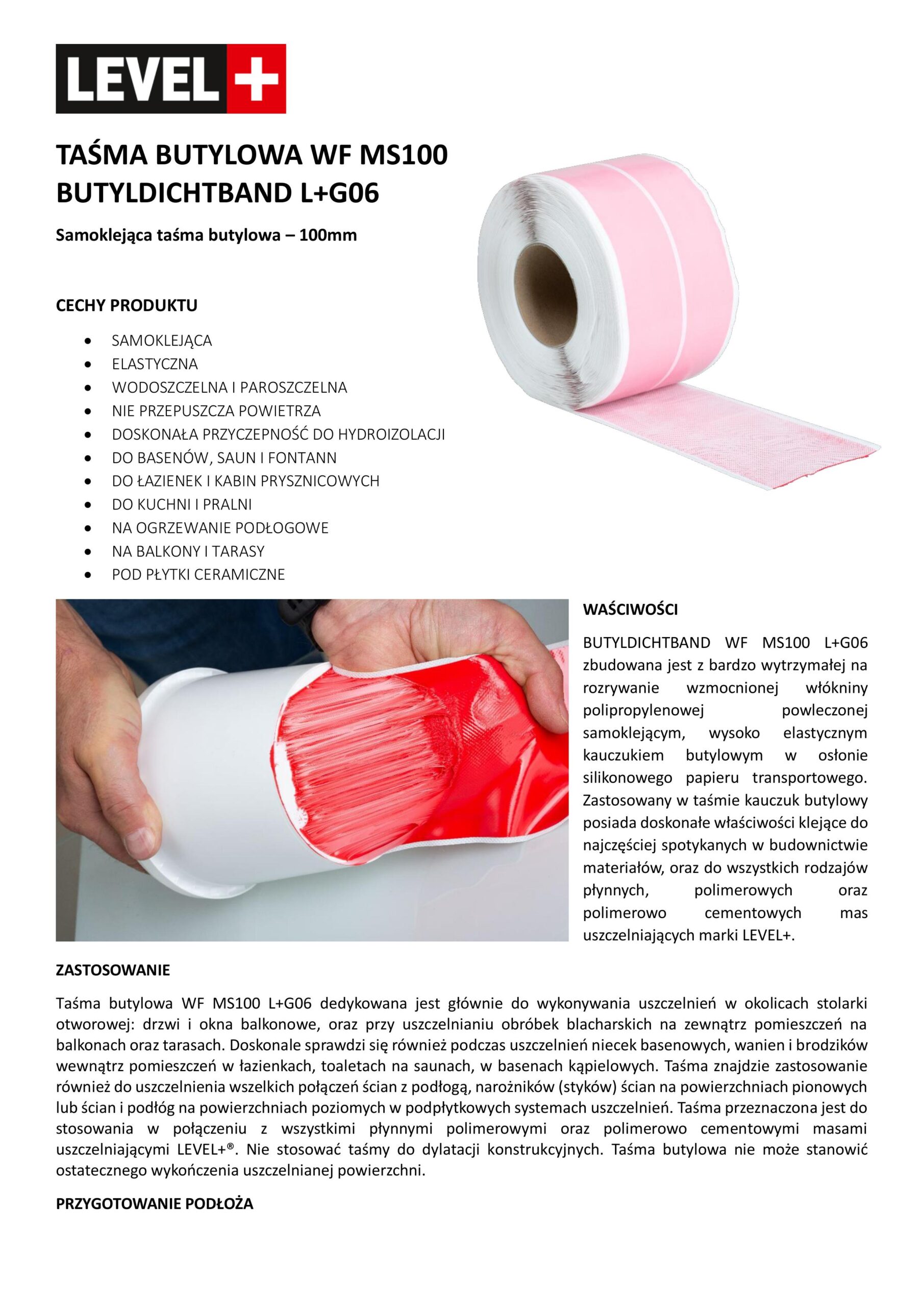 Taśma Butylowa Samoklejąca do Hydroizolacji Taśma 15mb Hydroizolacja Wanna Brodzik Prysznic Balkon Taras LEVEL+ L+ G06 - obrazek 8