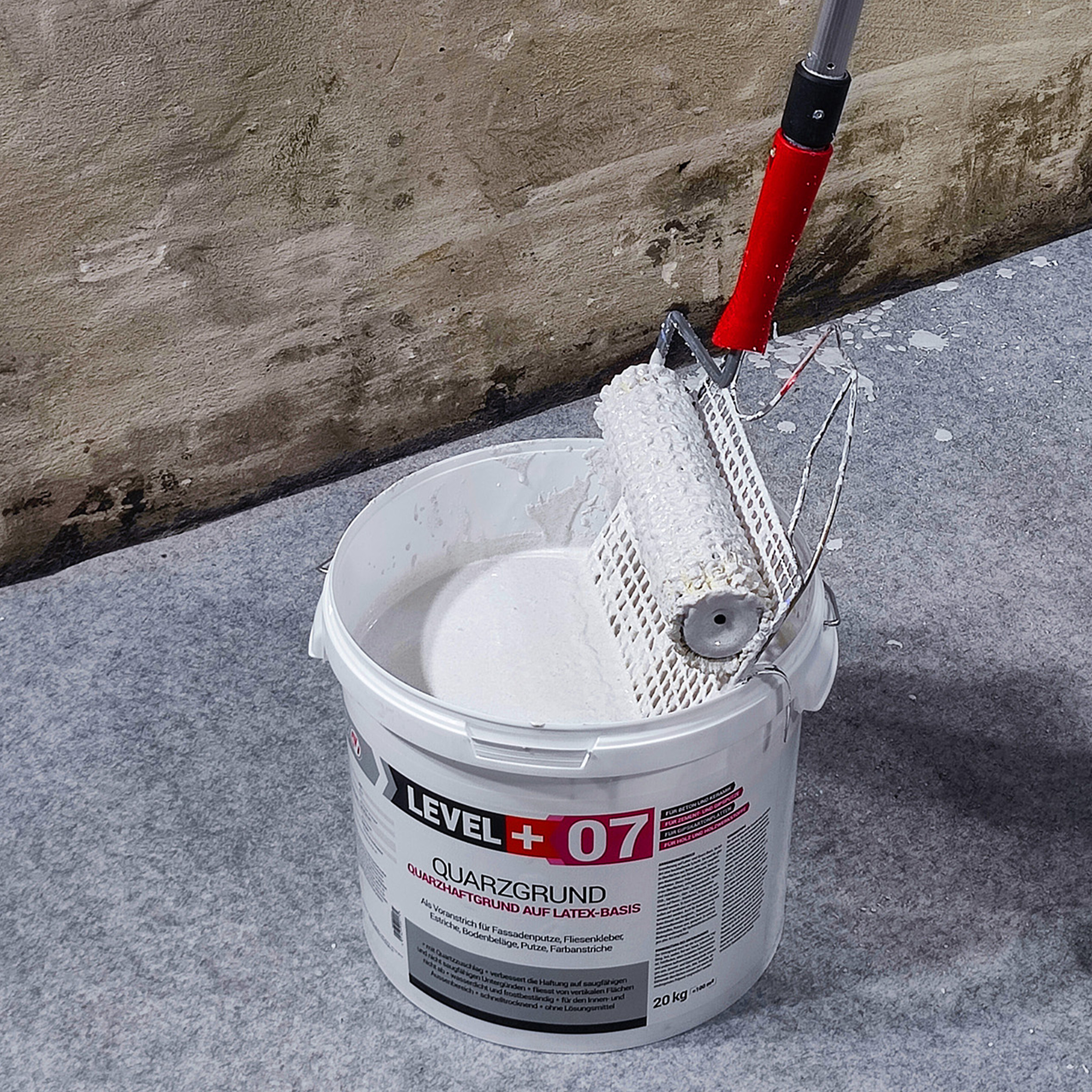 Zestaw Wałek Malarski 25cm + Grunt kwarcowy biały 100kg Grunt szczepny L+07 - obrazek 2