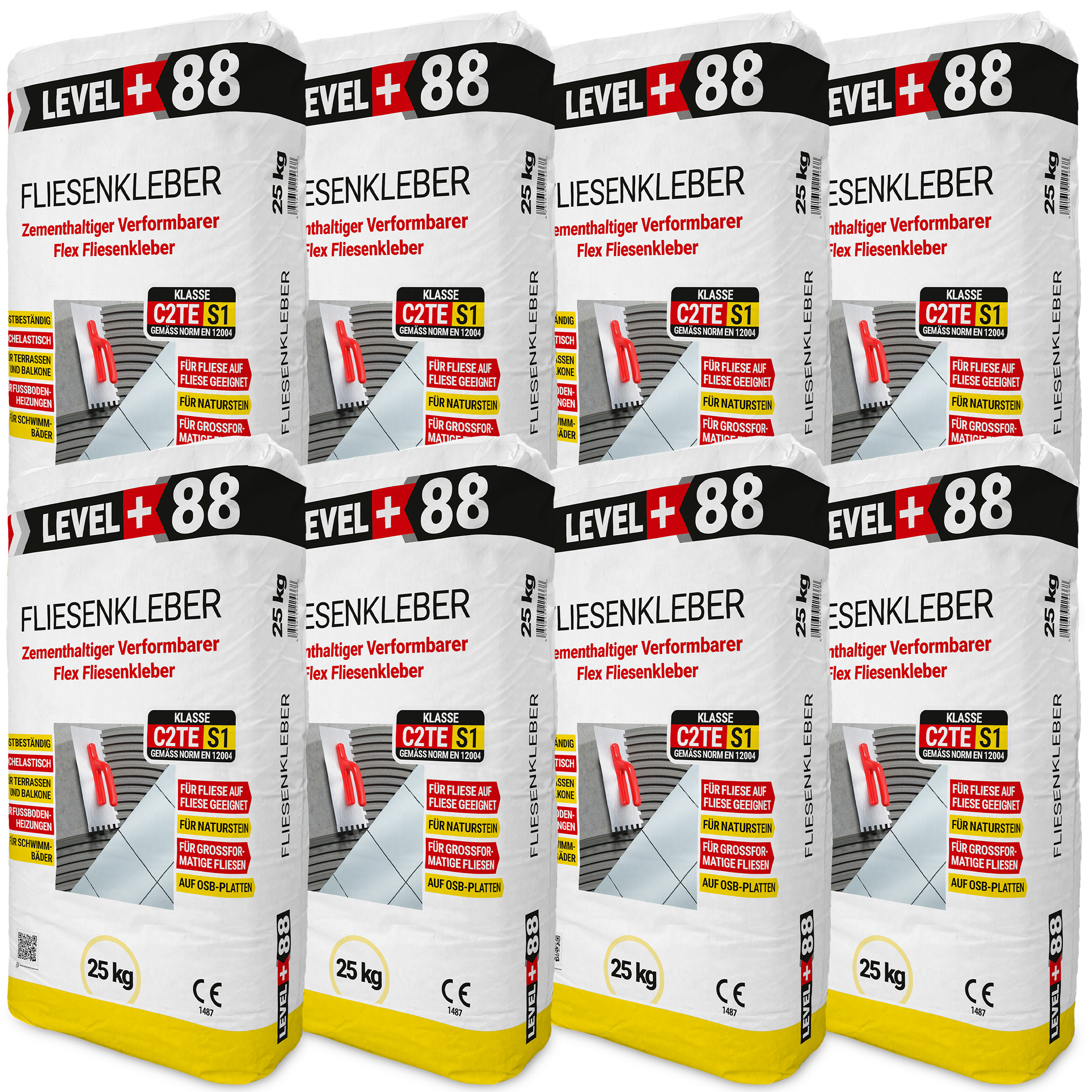 Klej do Płytek Wysoko elastyczny 200kg LEVEL+ Klej do Maty na Ogrzewanie Podłogowe na Balkon Taras L+88