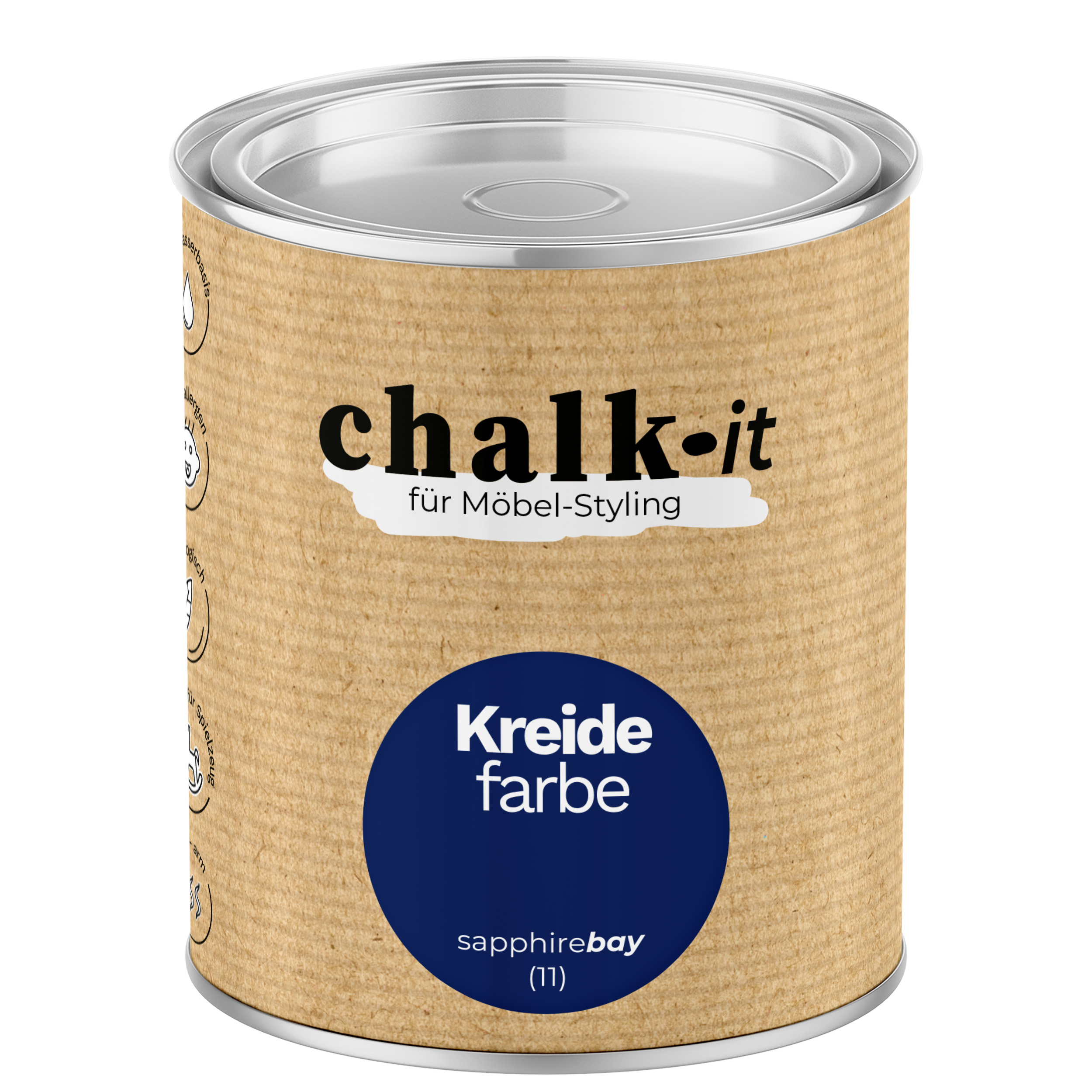 Farba kredowa bezwonna do mebli i zabawek Chalk-it (11) Sapphire Bay 0,125L