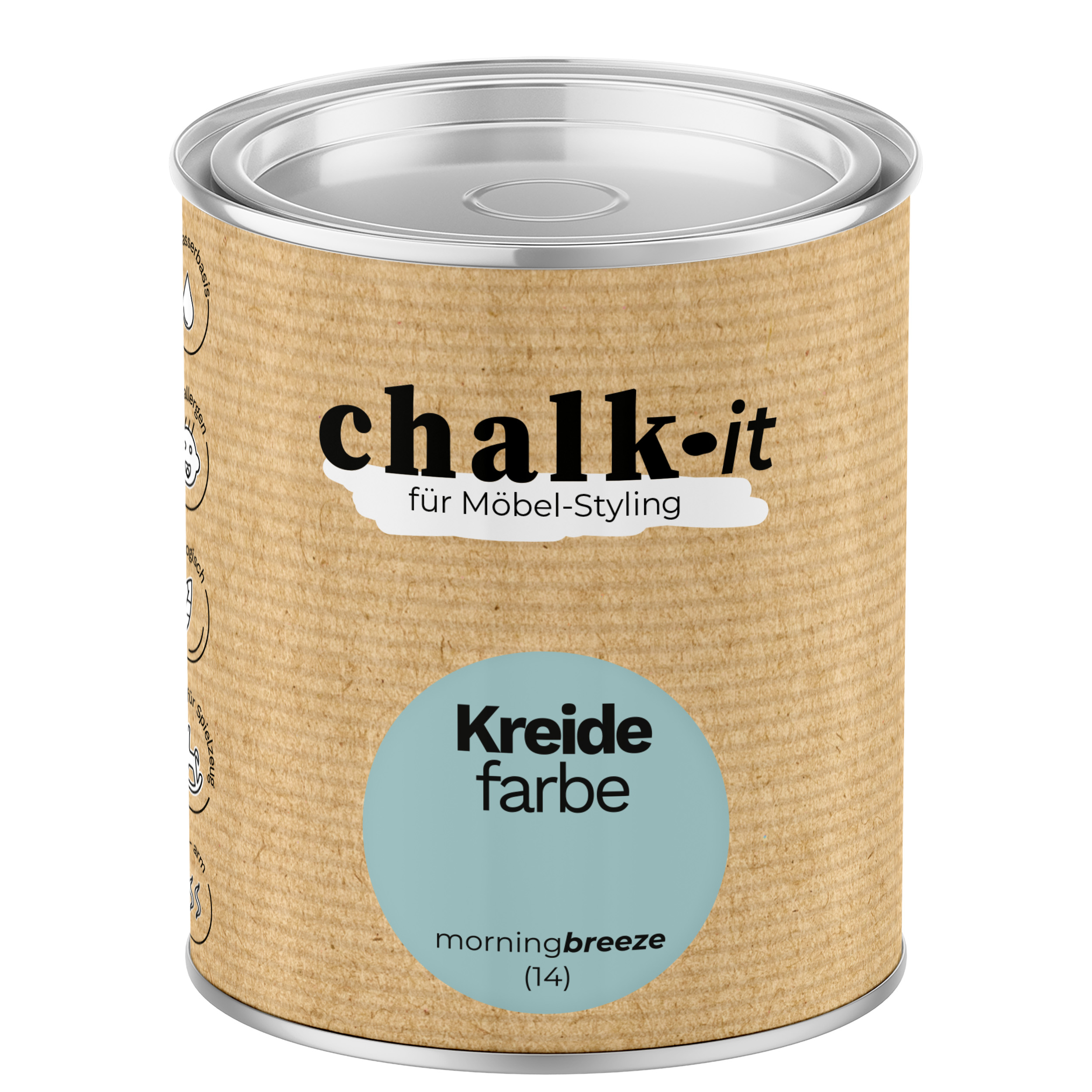 Farba kredowa bezwonna do mebli i zabawek Chalk-it (13) Blue Mist 0,125L