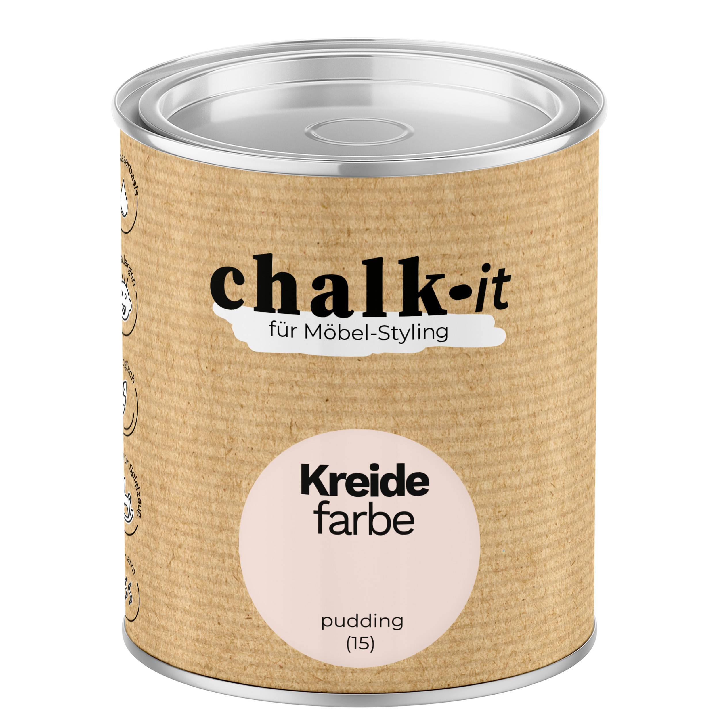 Farba kredowa bezwonna do mebli i zabawek Chalk-it (15) Pudding 0,125L