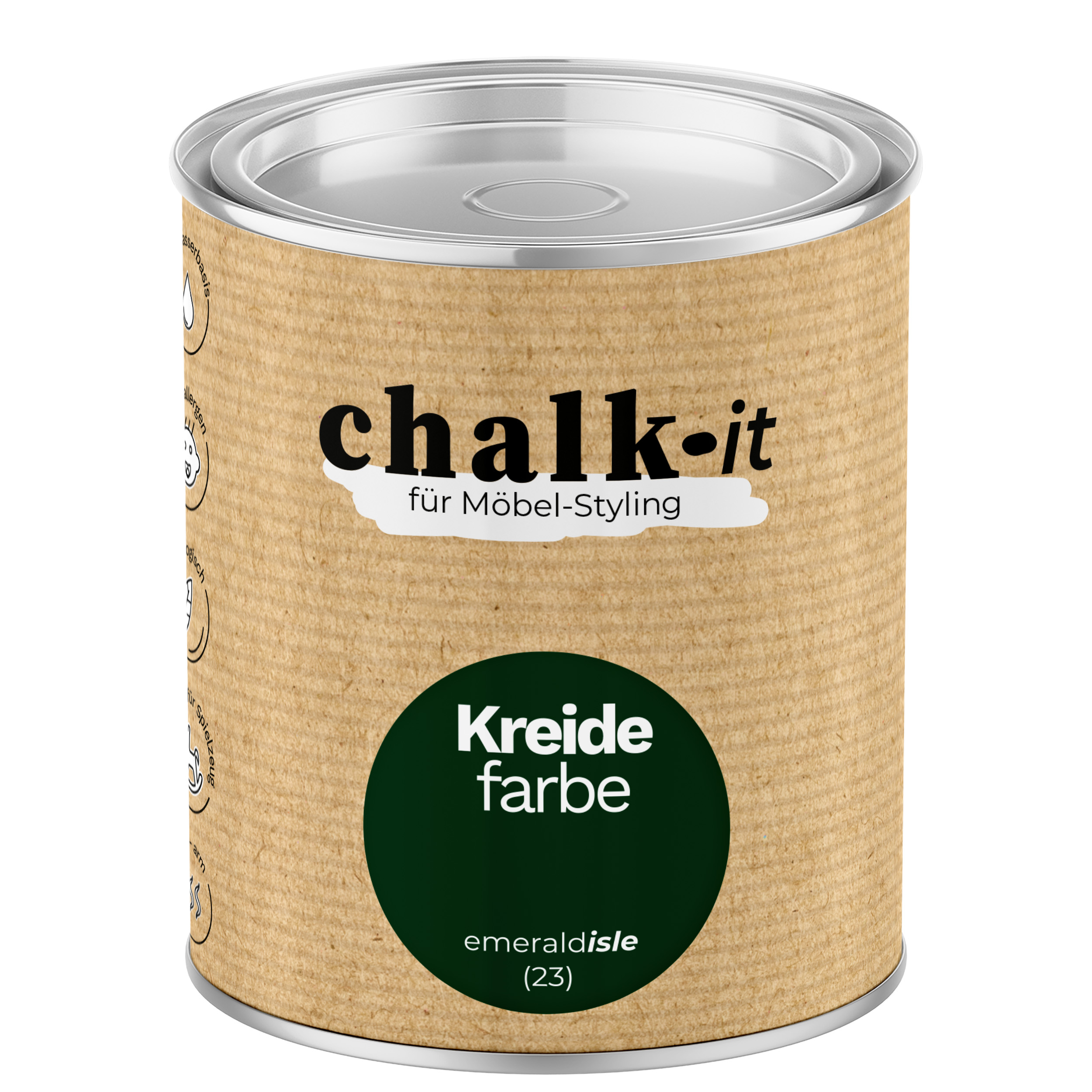 Farba kredowa bezwonna do mebli i zabawek Chalk-it (23) Emerald Isle 0,125L