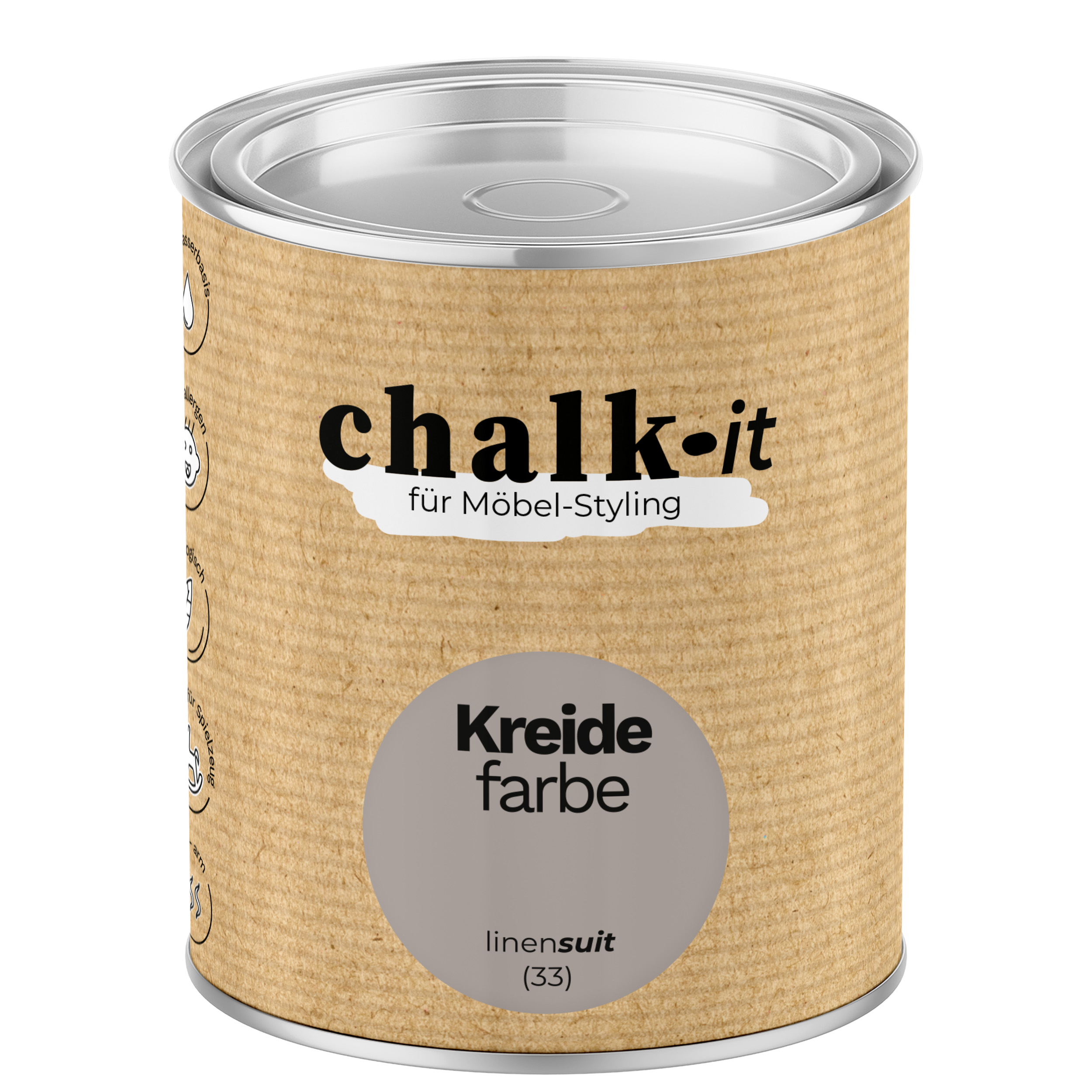 Farba kredowa bezwonna do mebli i zabawek Chalk-it (33) Linen Suit 0,125L